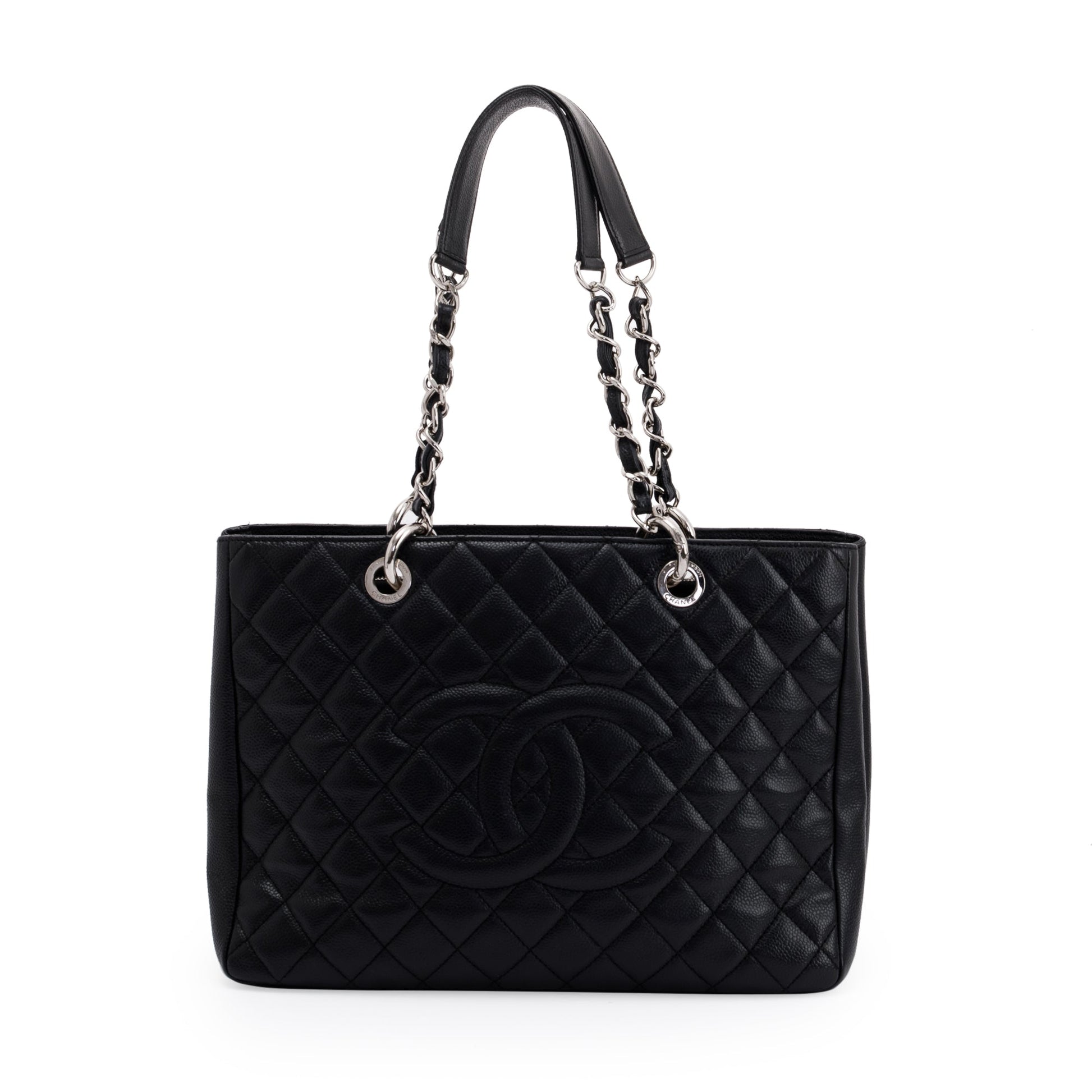 Chanel Caviar Grand Shopping GST Leather Black Travel Bag 9