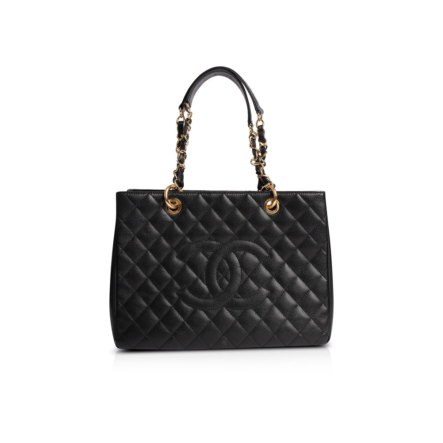 Chanel Caviar Grand Shopping GST Leather Black Travel Bag W Box
