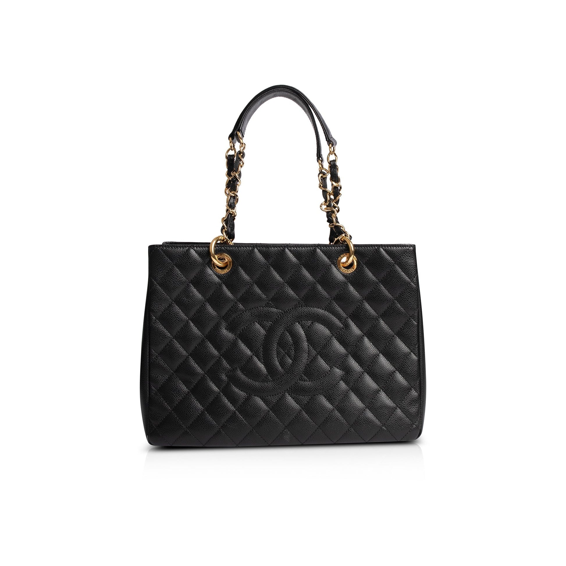 Chanel Caviar Grand Shopping GST Leather Black Travel Bag W Box