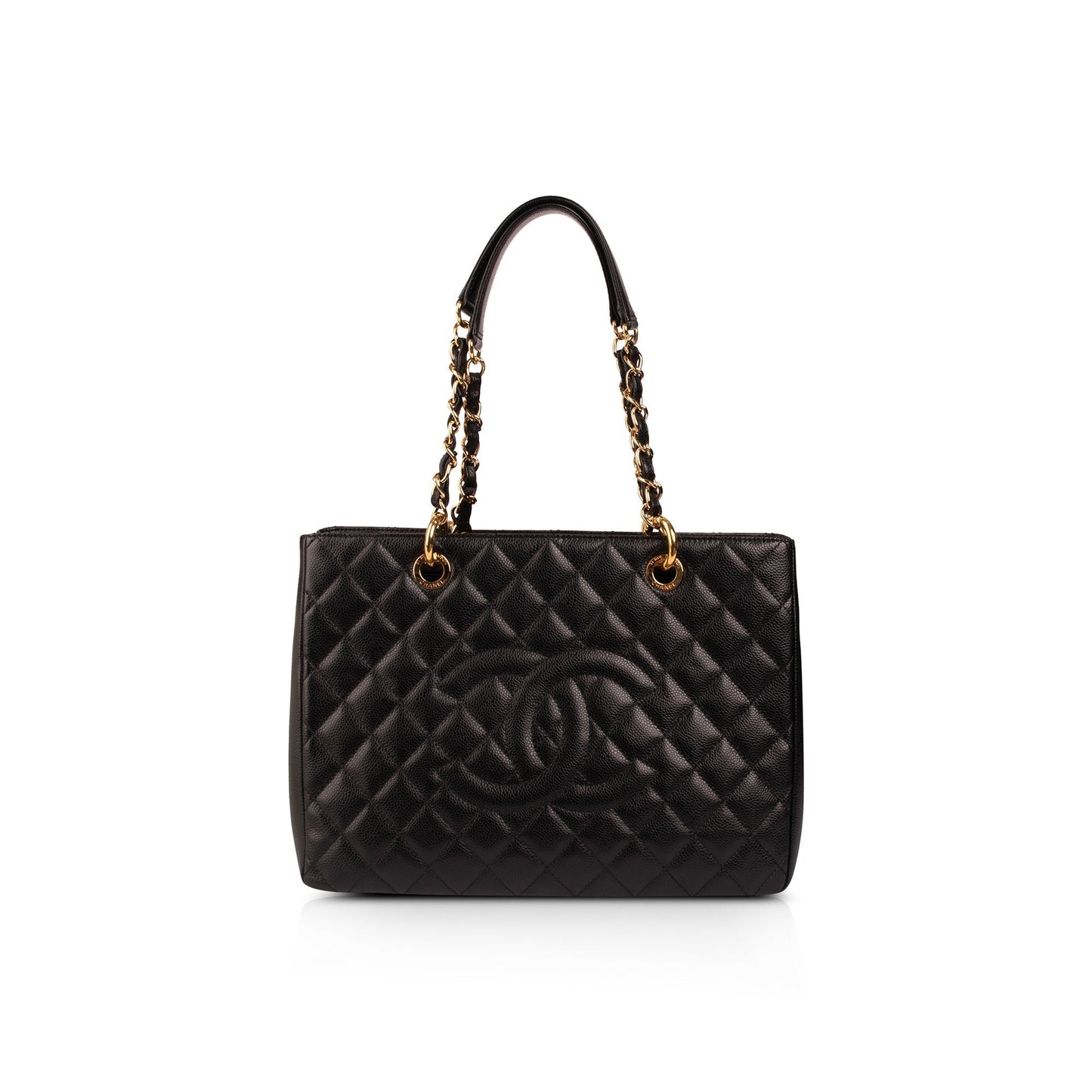Chanel Caviar Grand Shopping GST Leather Black Travel Bag Authenticity Card