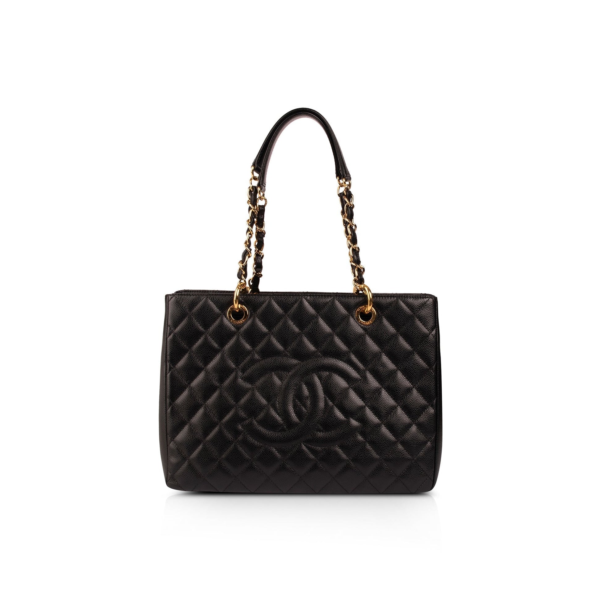 Chanel Caviar Grand Shopping GST Leather Black Travel Bag Authenticity Card