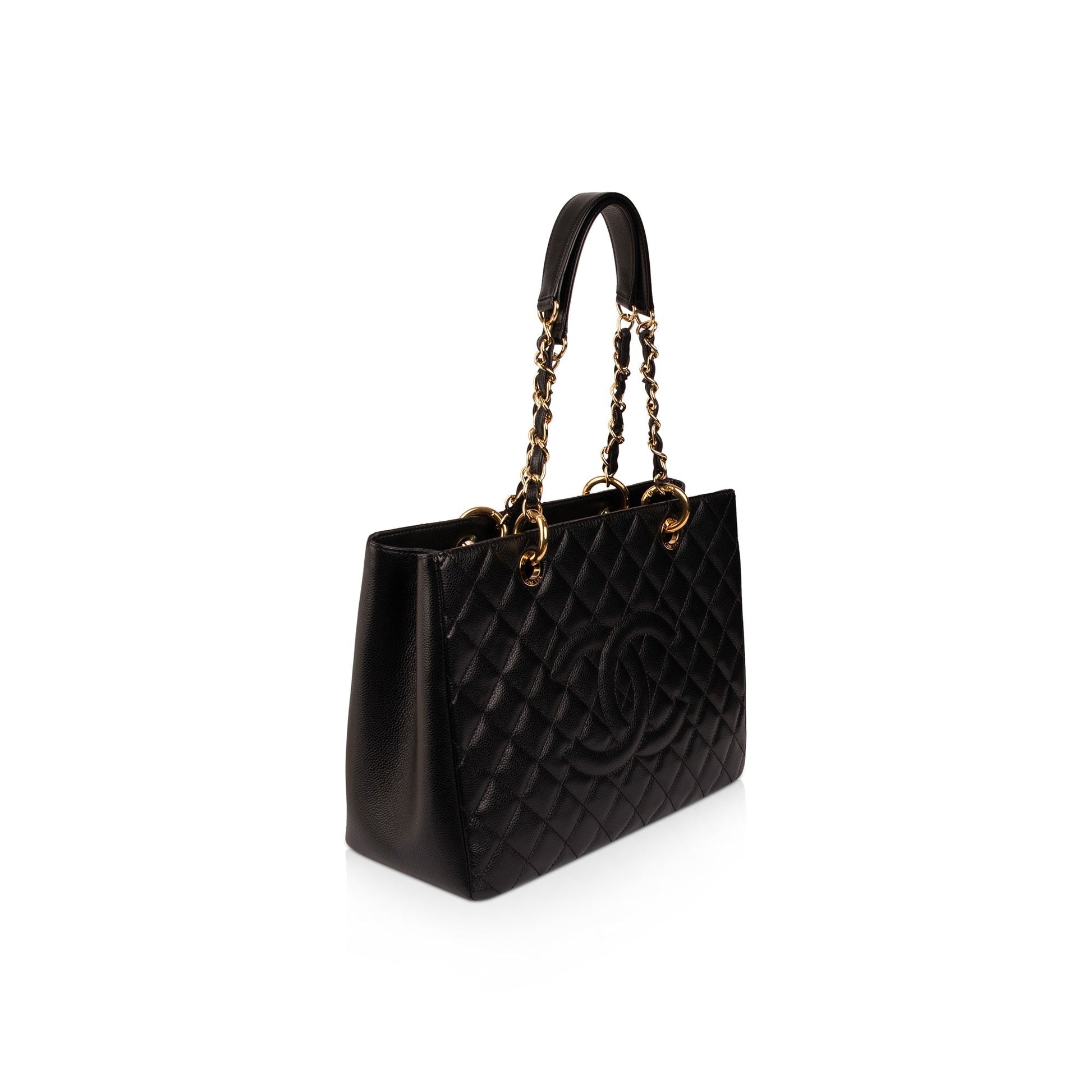 Chanel Caviar Grand Shopping GST Leather Black Travel Bag Authenticity Card