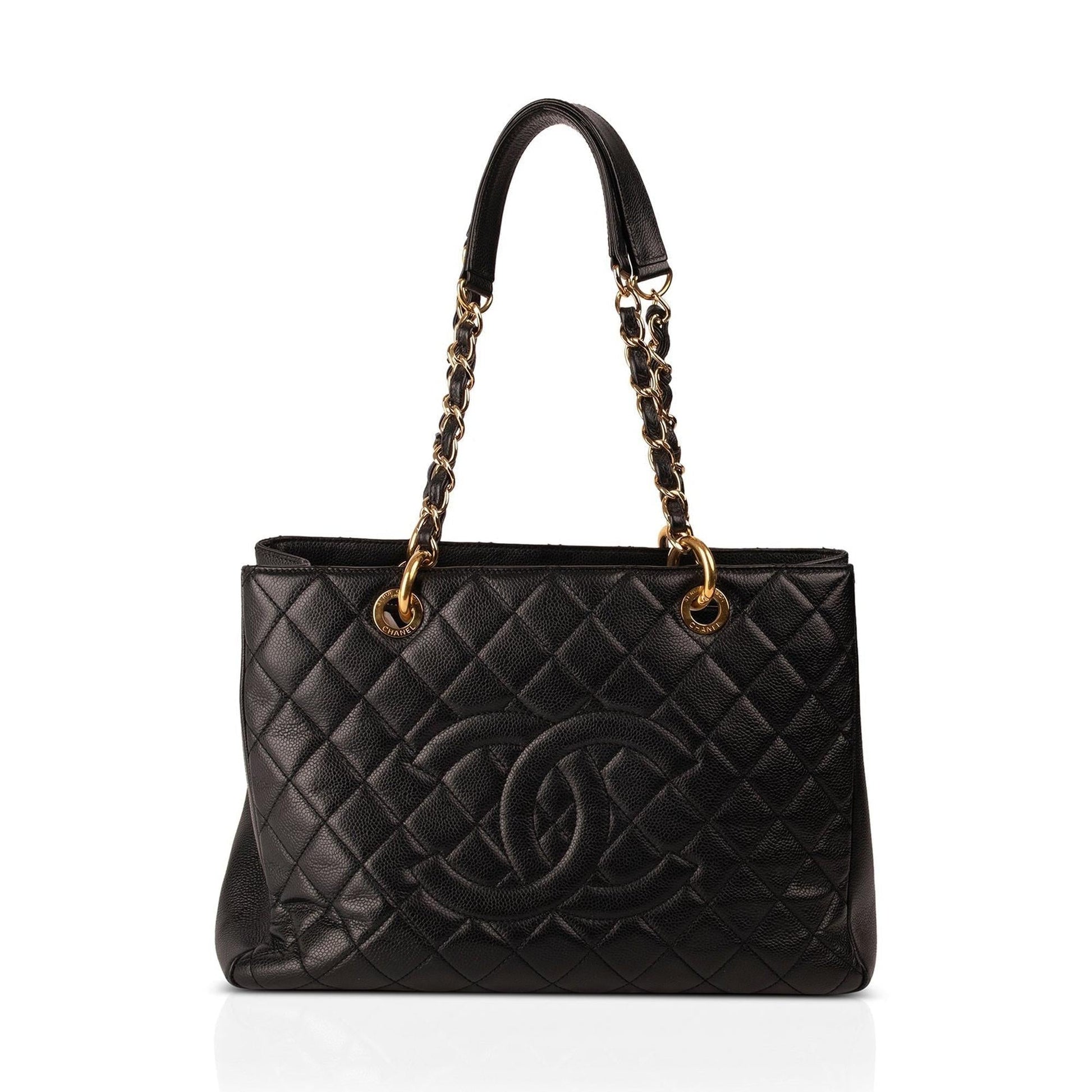Chanel Caviar Grand Shopping GST Leather Black Travel Bag Tote Gst