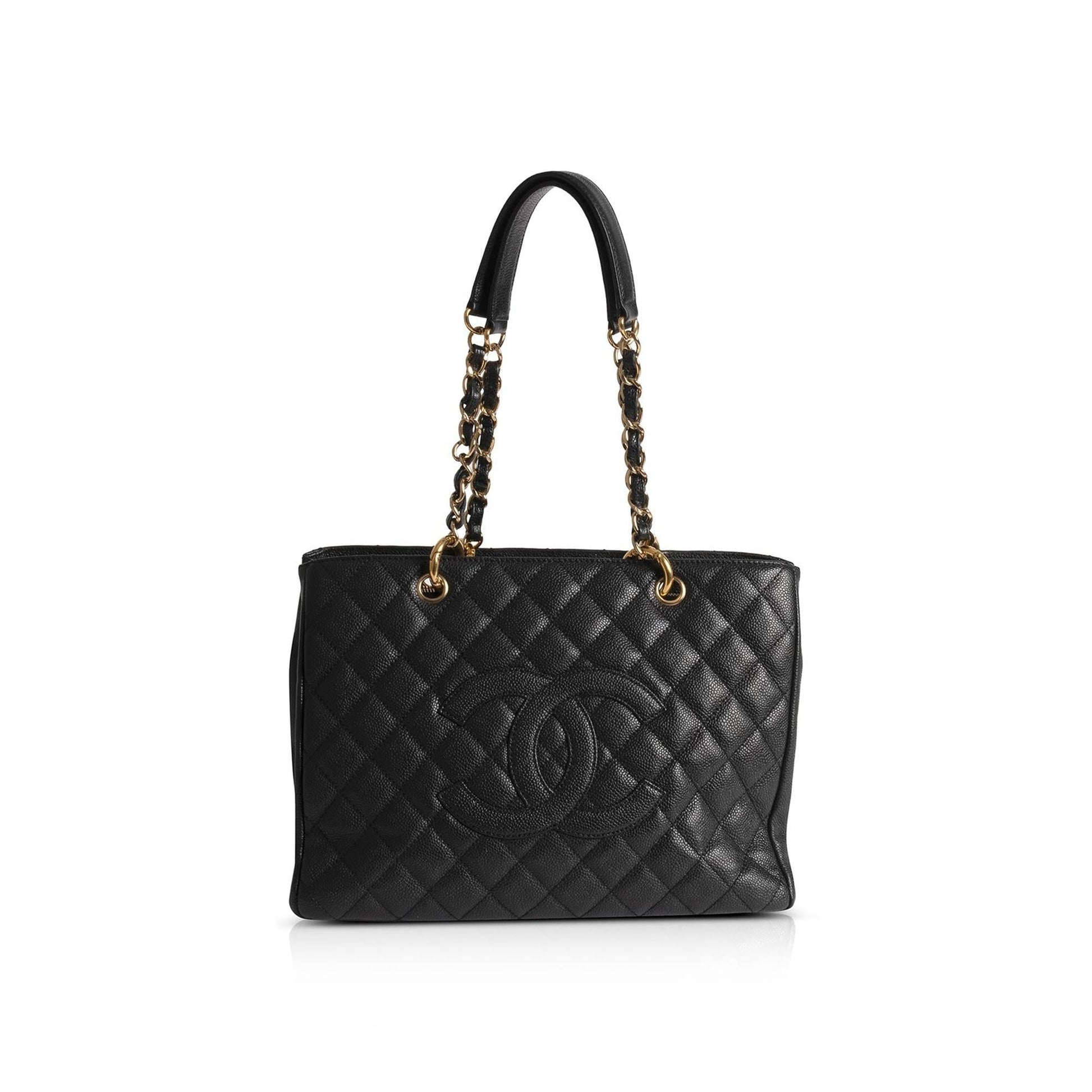 Chanel Caviar Grand Shopping GST Leather Black Travel Bag