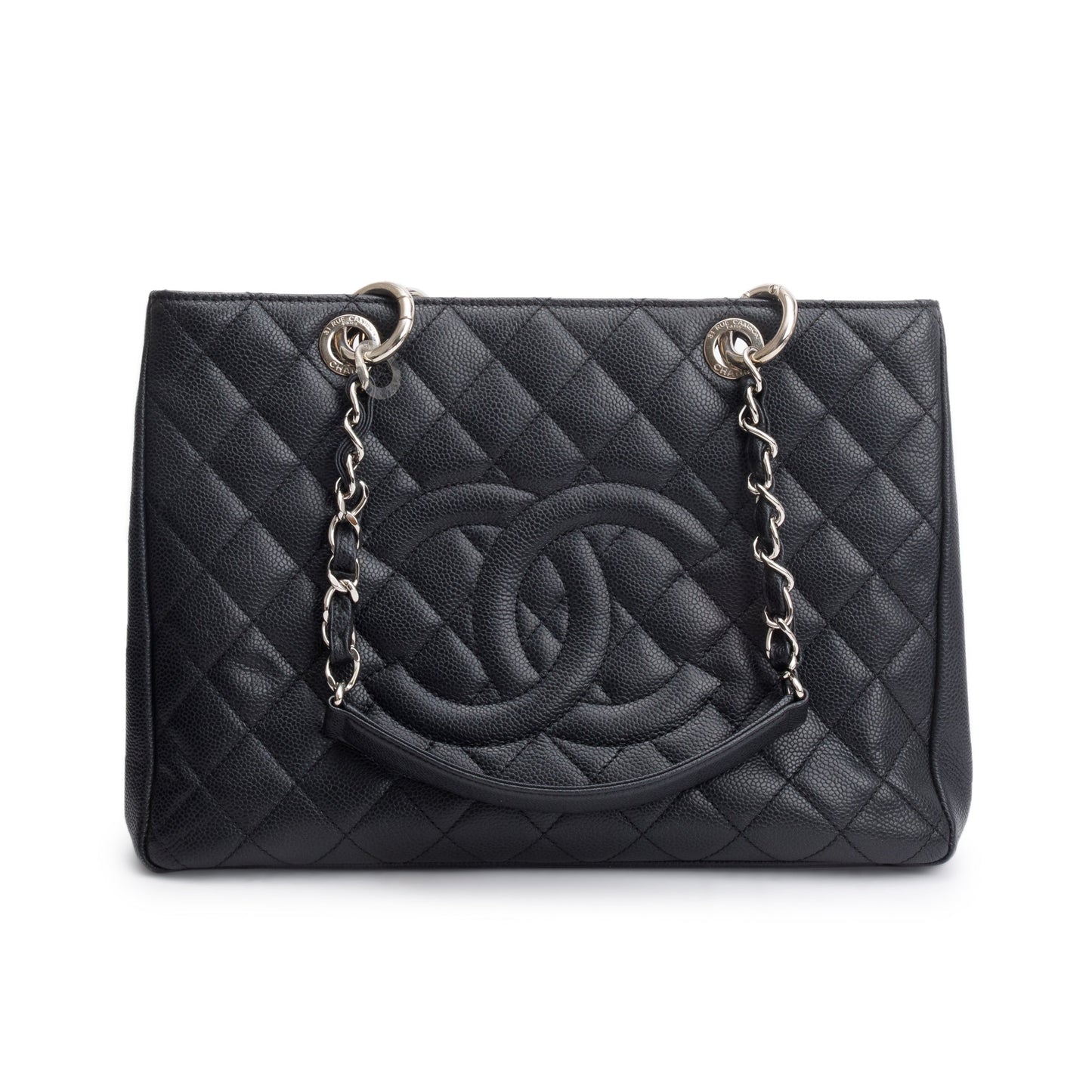 Chanel Caviar Grand Shopping GST Leather Black Travel Bag 14