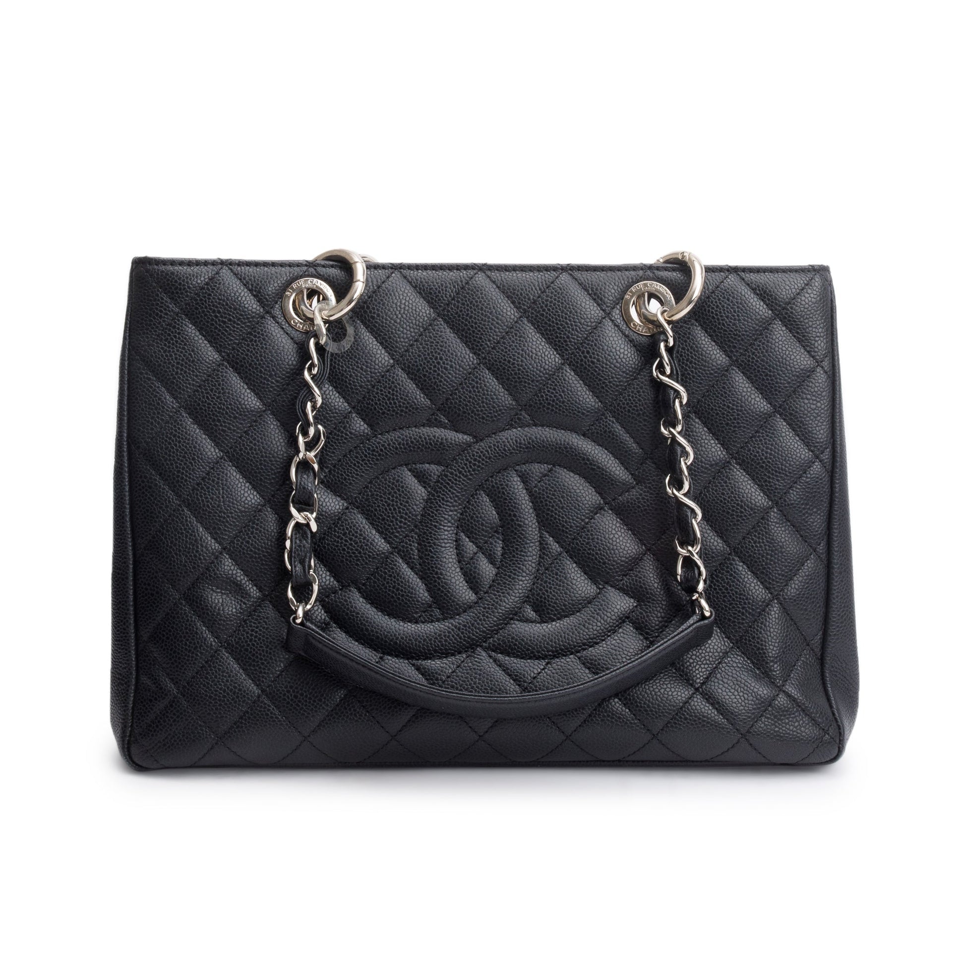 Chanel Caviar Grand Shopping GST Leather Black Travel Bag 14