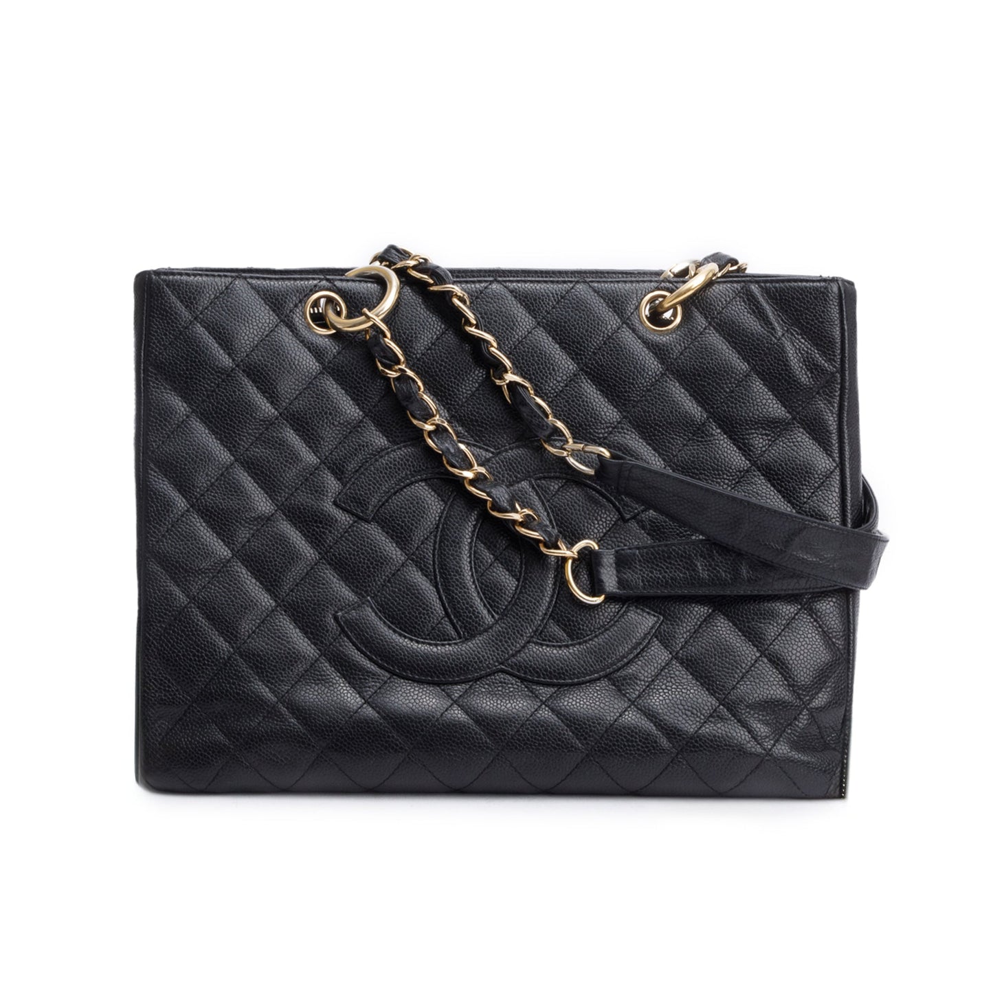Chanel Caviar Grand Shopping GST Leather Black Travel Bag 21