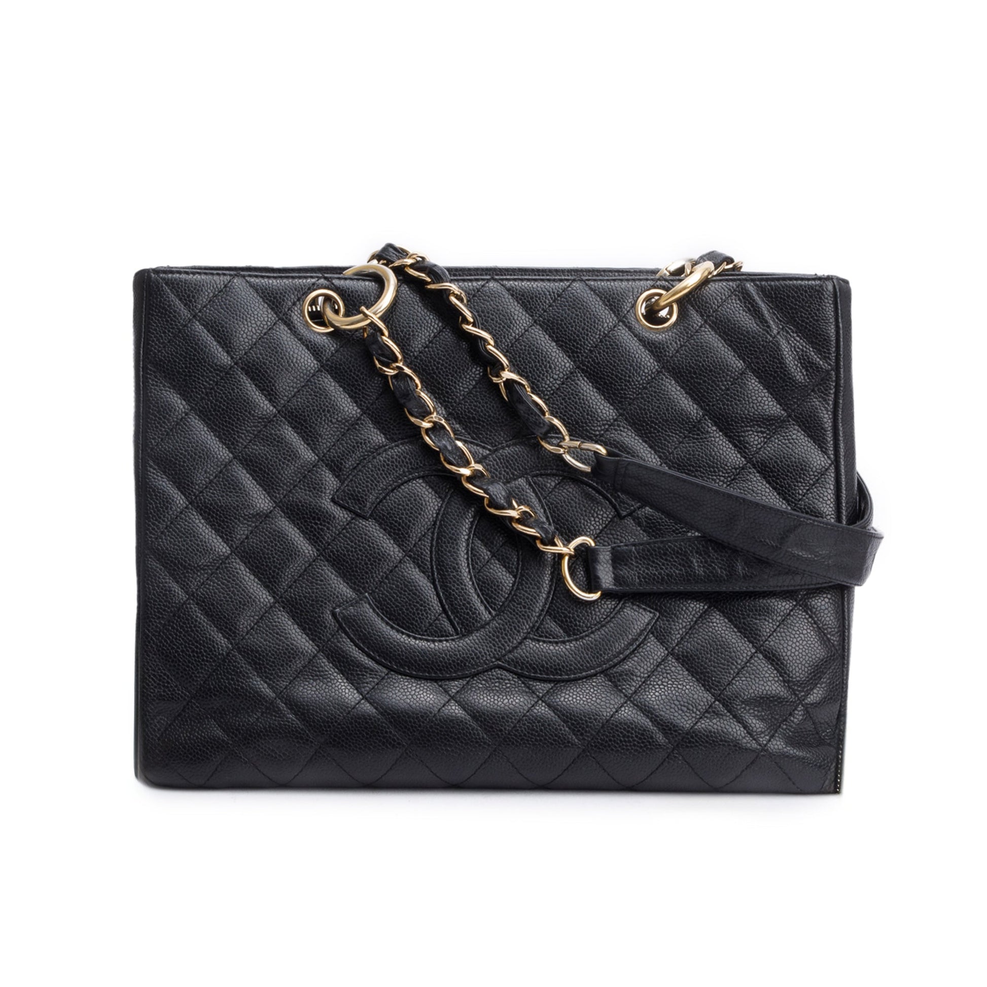 Chanel Caviar Grand Shopping GST Leather Black Travel Bag 21
