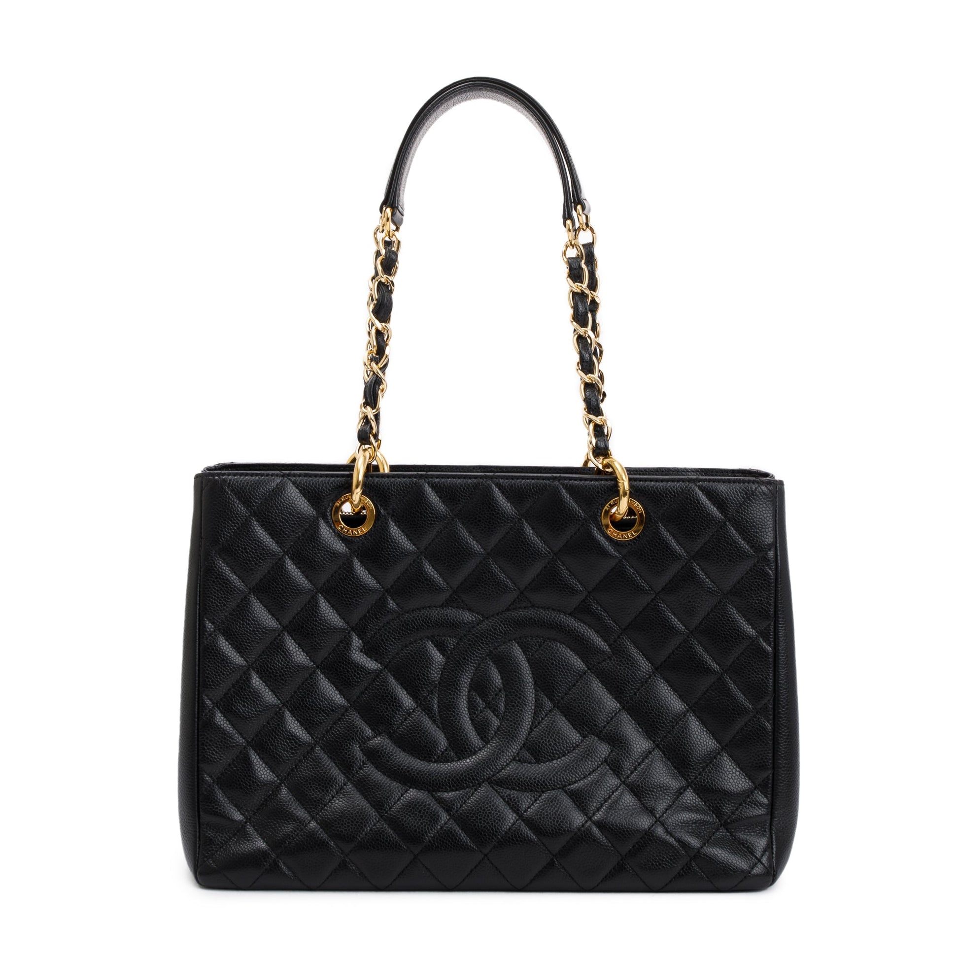 Chanel Caviar Grand Shopping GST Leather Black Travel Bag 12