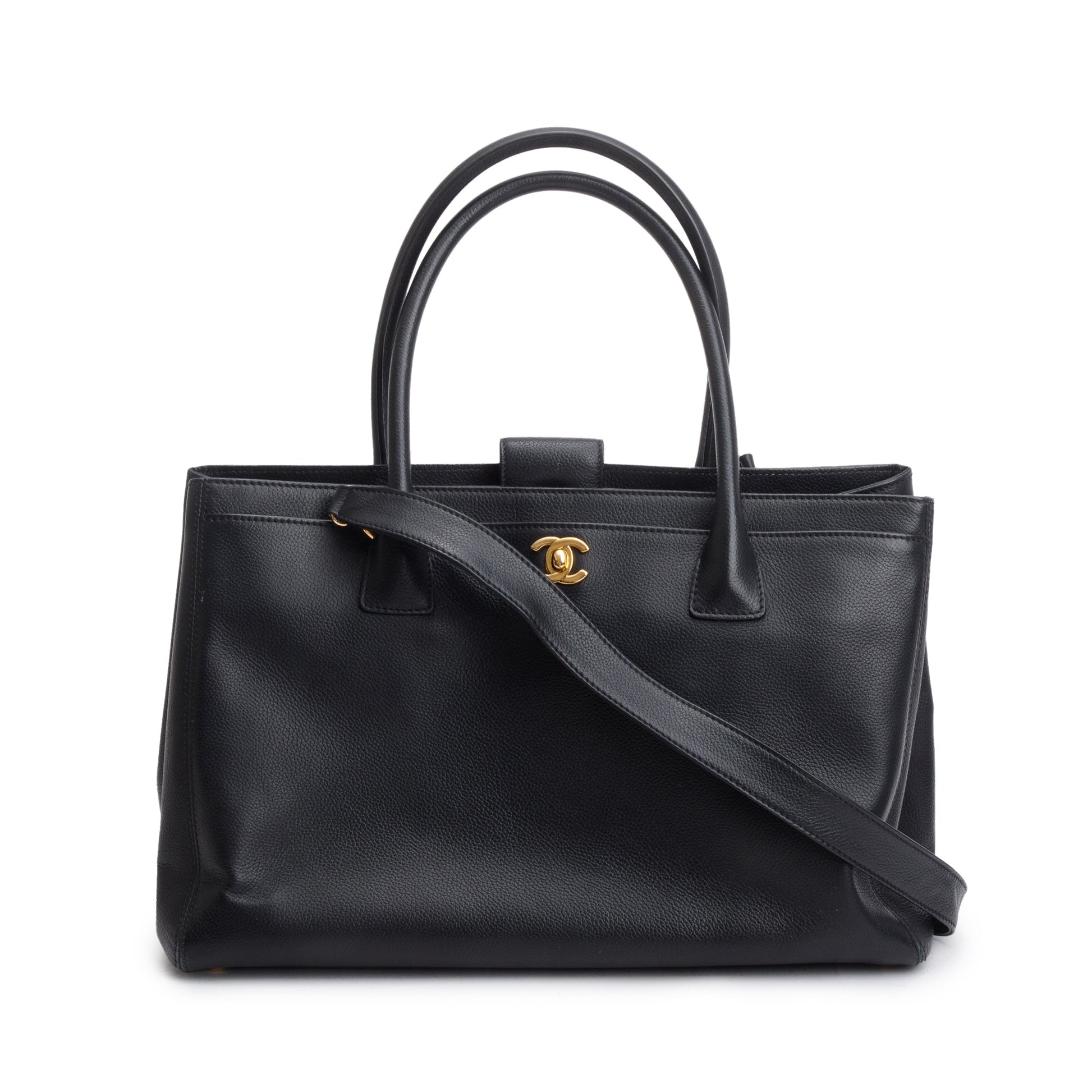 Chanel Caviar Executive Cerf Leather Black Travel Bag