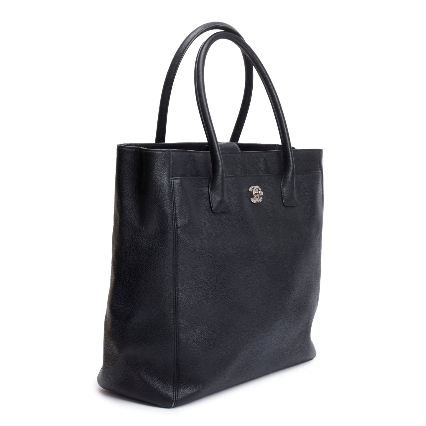 Chanel Caviar Tall Cerf Leather Black Travel Bag
