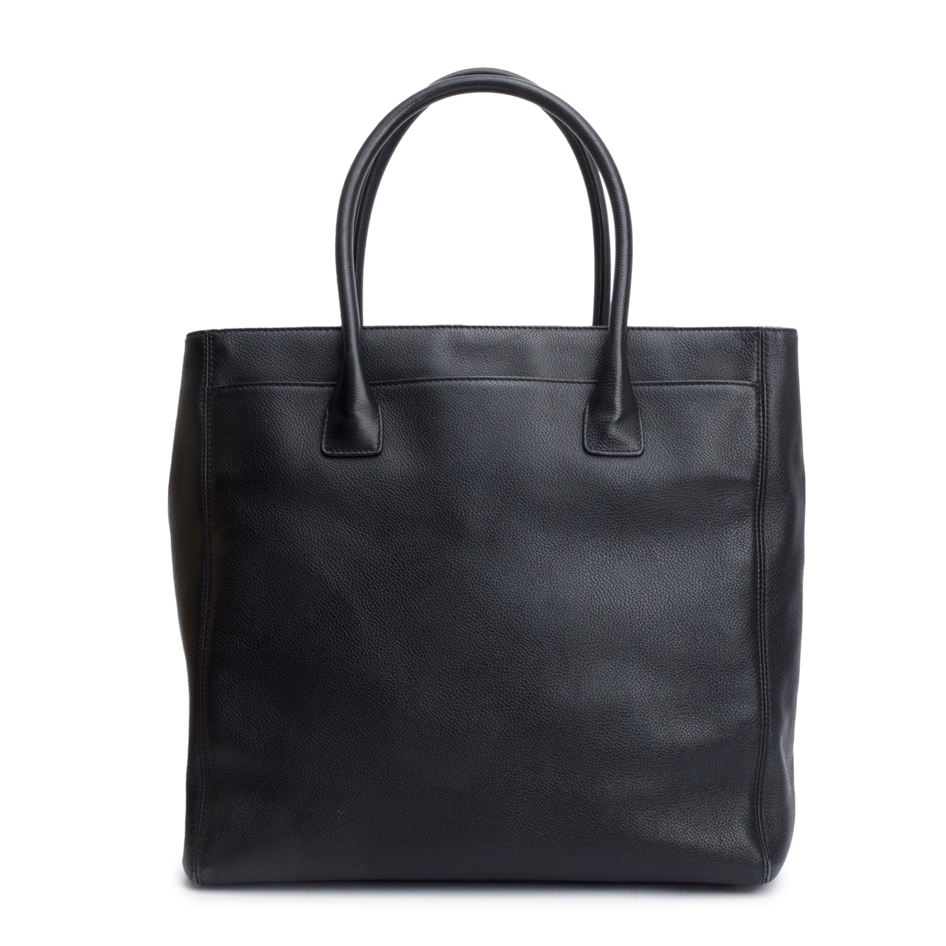 Chanel Caviar Tall Cerf Leather Black Travel Bag