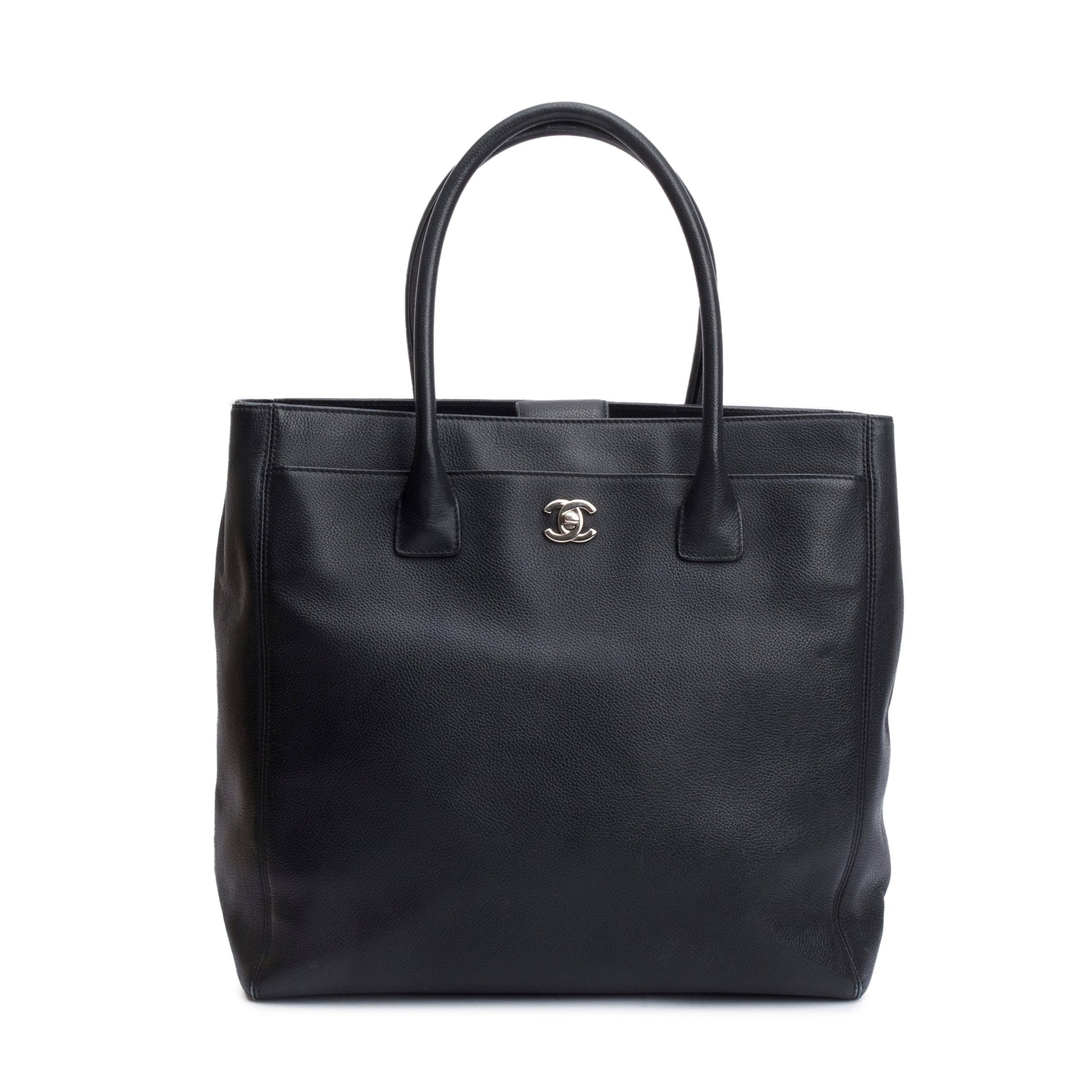 Chanel Caviar Tall Cerf Leather Black Travel Bag