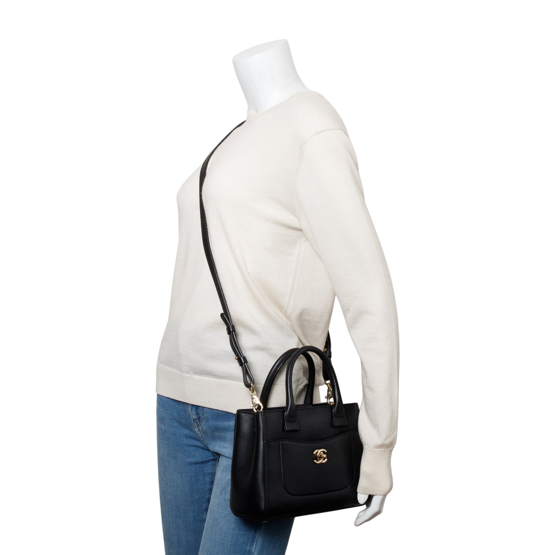 Chanel Caviar Neo Executive Leather Black Travel Bag
