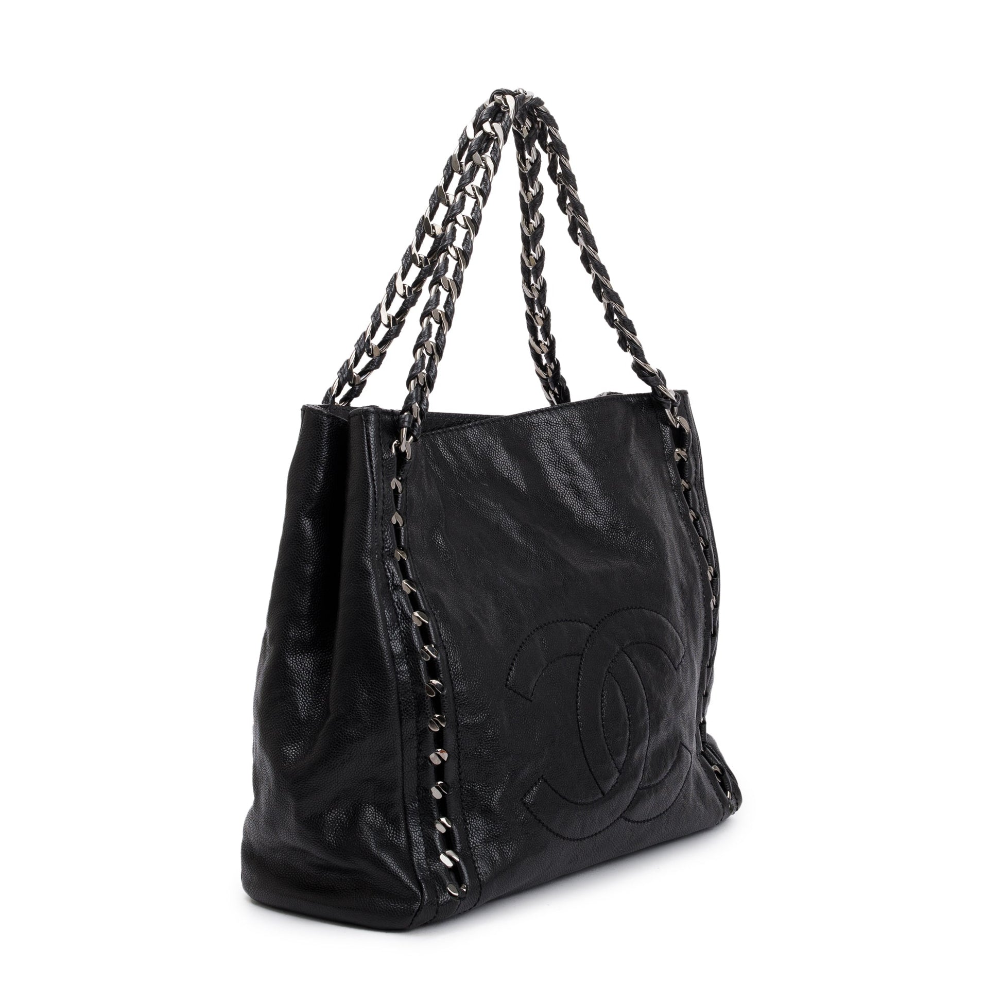 Chanel Caviar Modern Leather Black Travel Bag