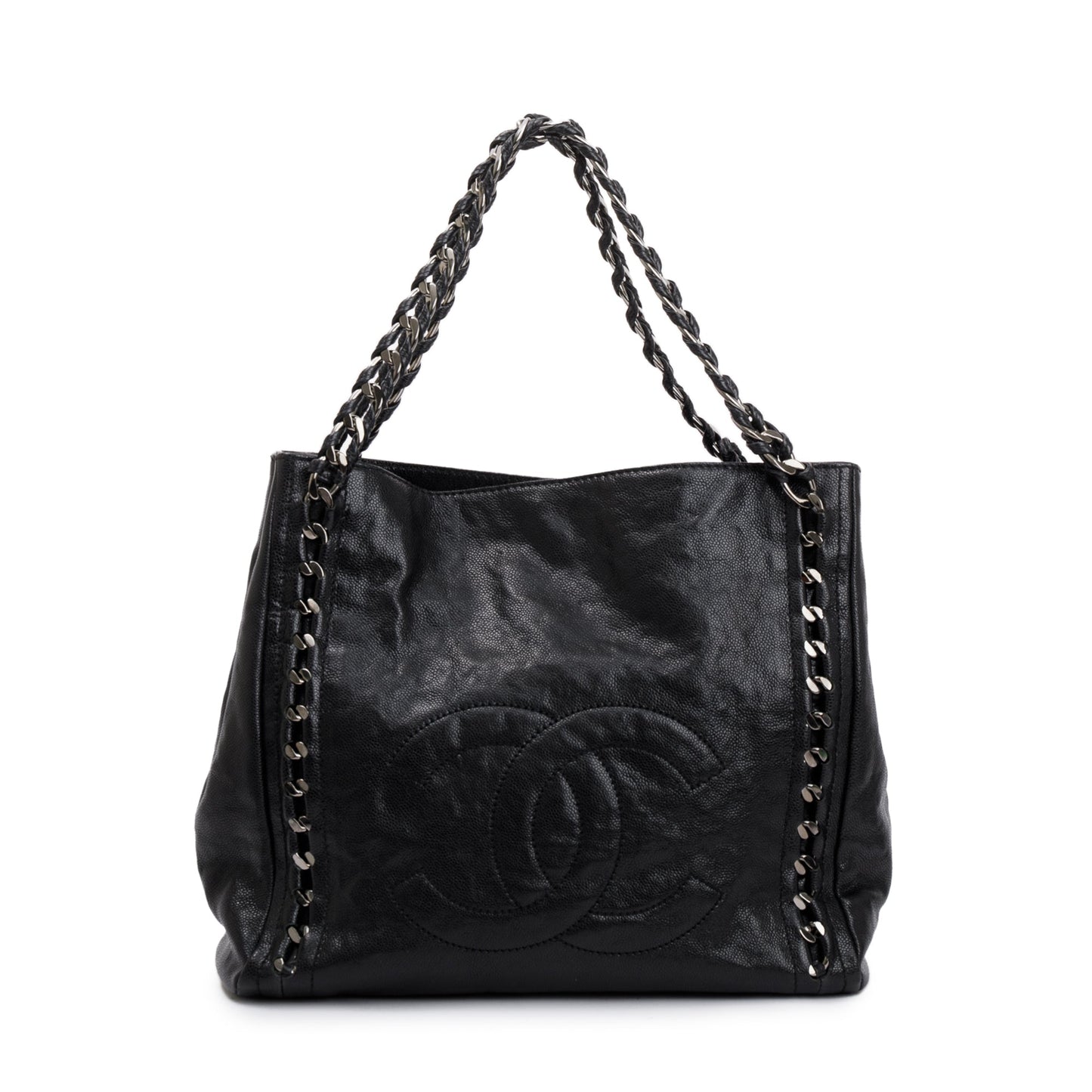 Chanel Caviar Modern Leather Black Travel Bag