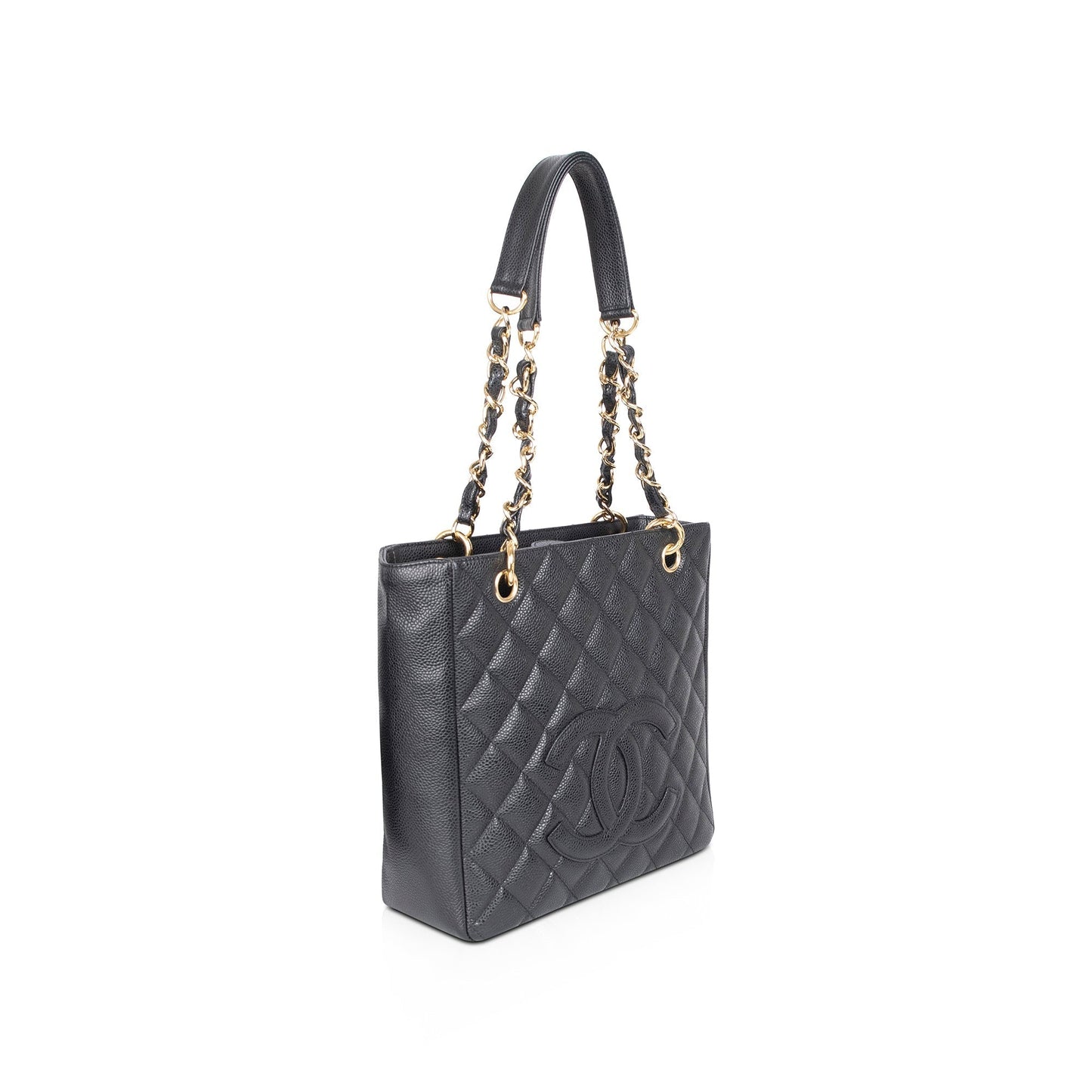 Chanel Caviar Petite Shopping Leather Black Travel Bag Shopping Tote