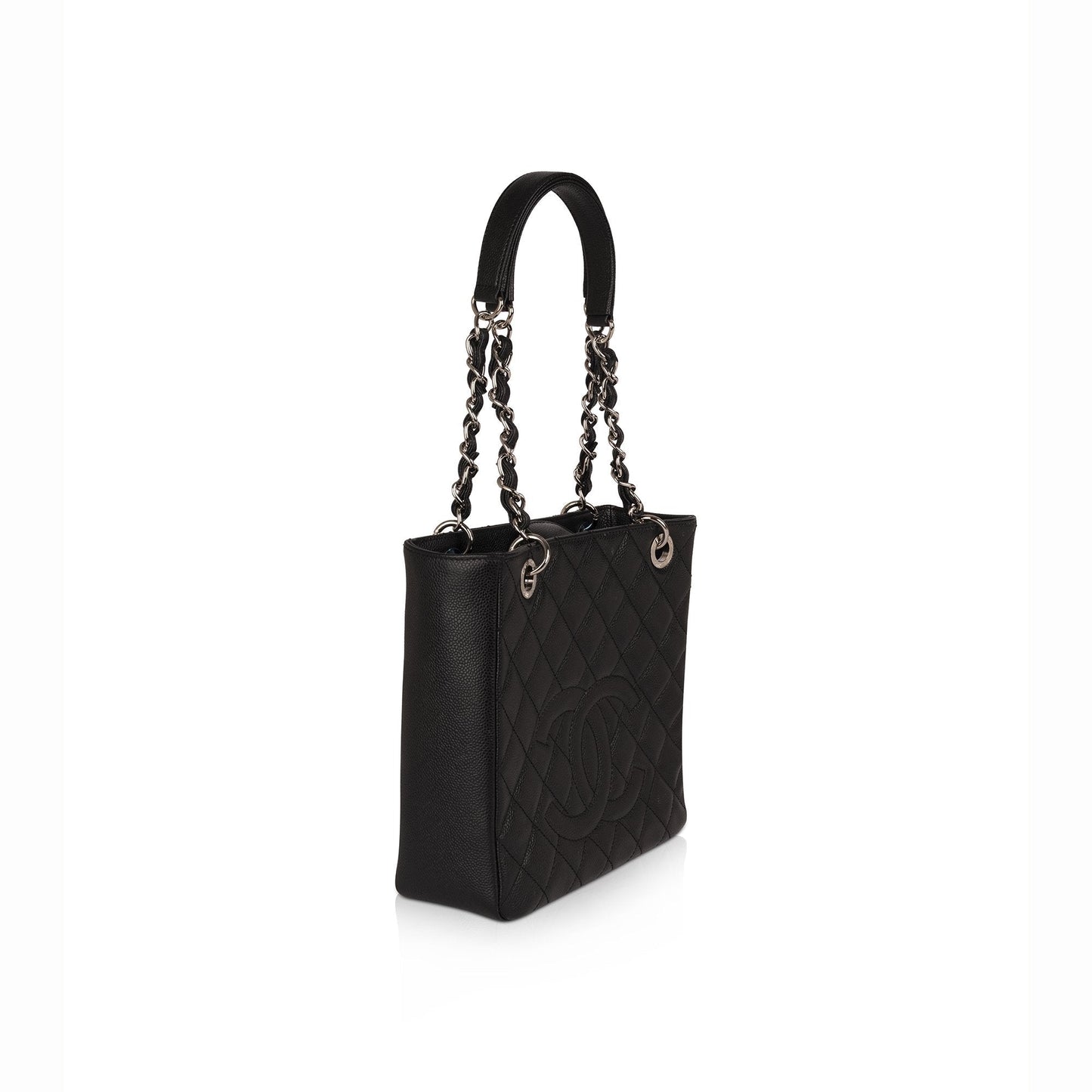 Chanel Caviar Petite Shopping Leather Black Travel Bag