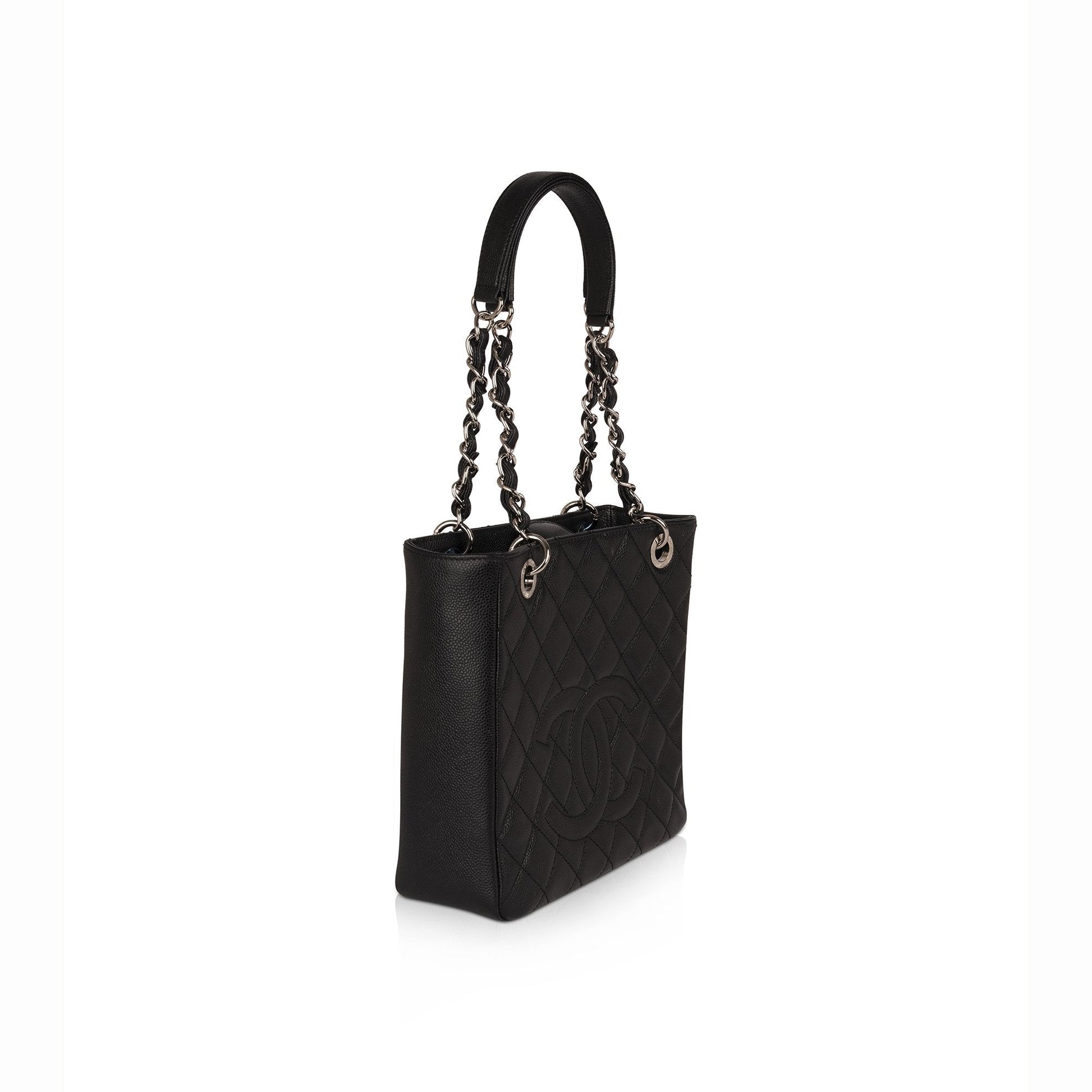Chanel Caviar Petite Shopping Leather Black Travel Bag