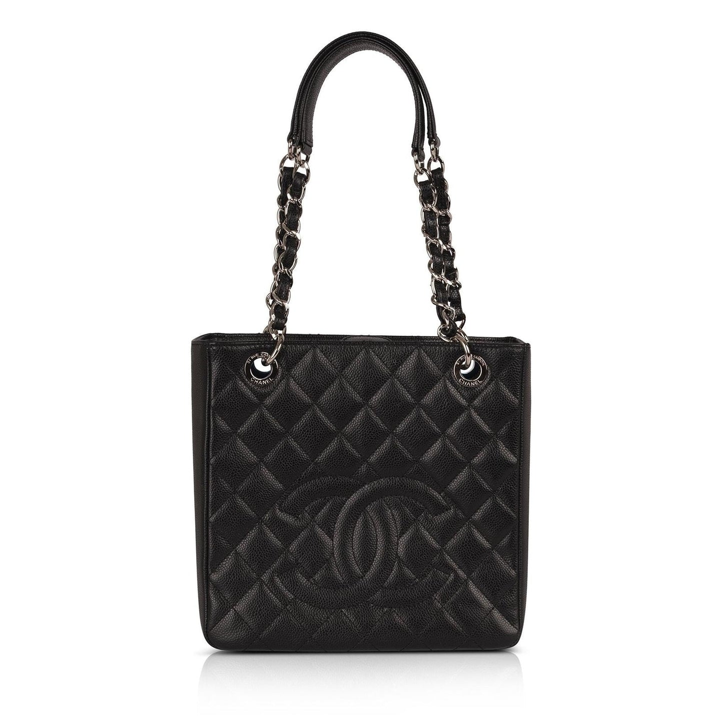 Chanel Caviar Petite Shopping Leather Black Travel Bag