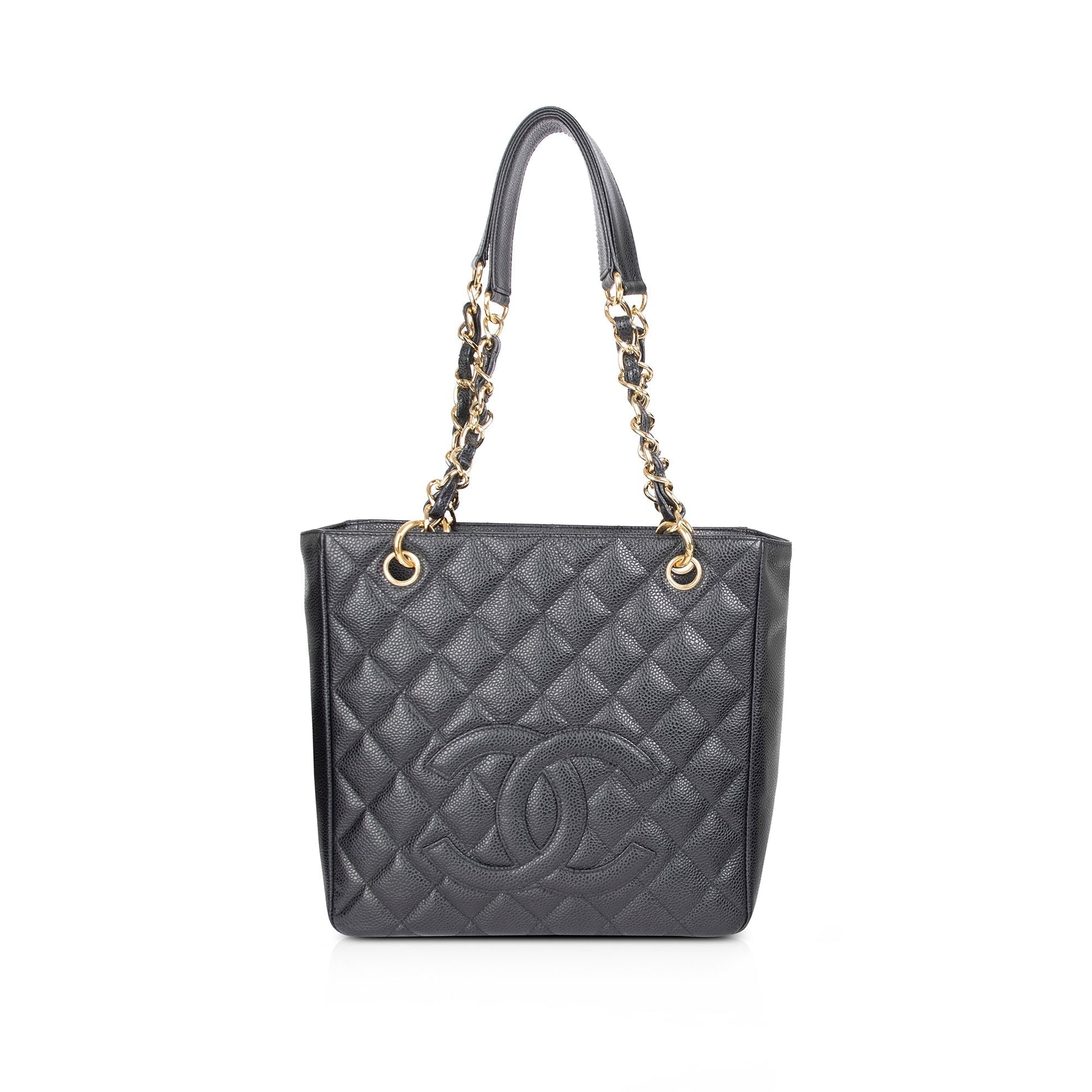 Chanel Caviar Petite Shopping Leather Black Travel Bag Shopping Tote
