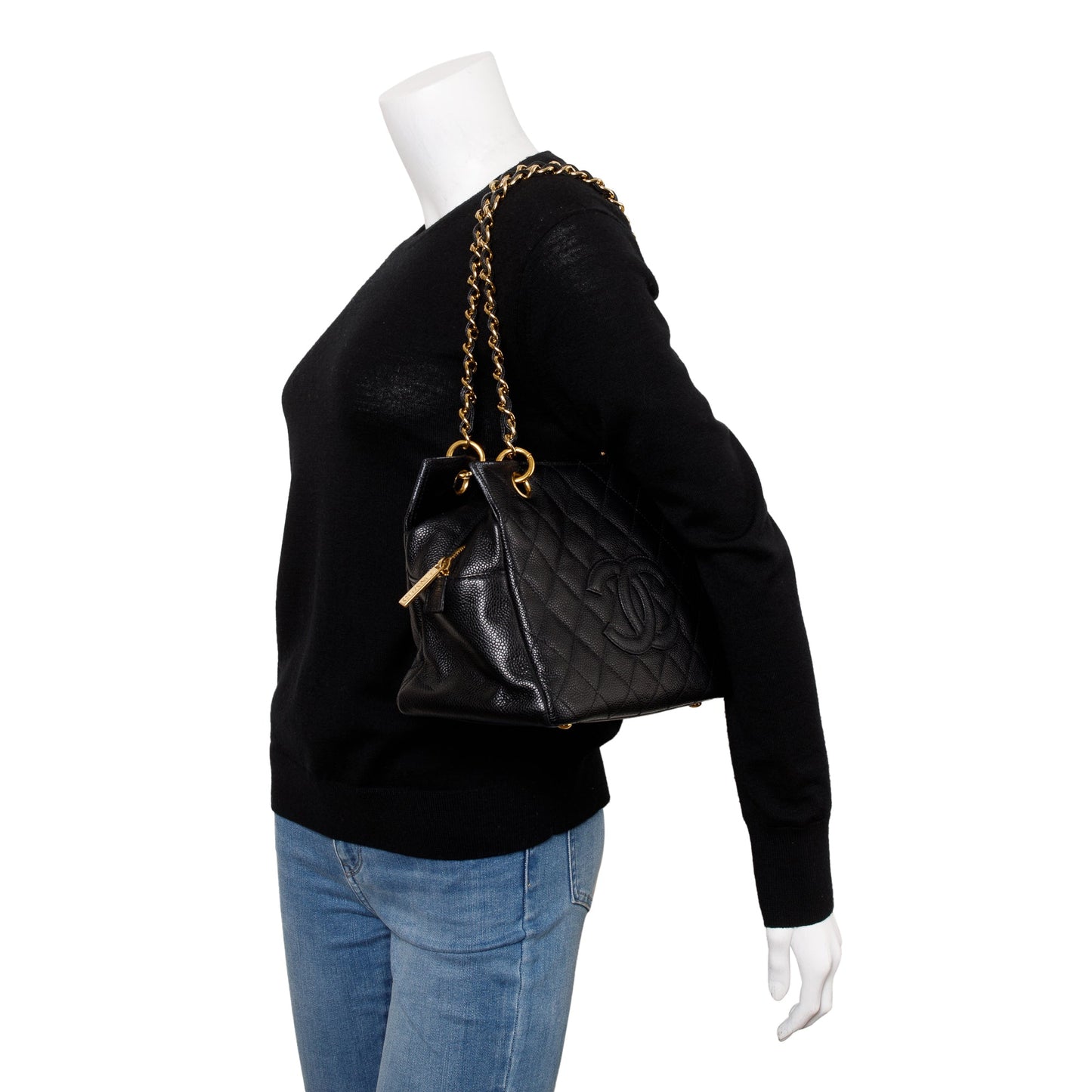 Chanel Caviar Petite Timeless Leather Black Travel Bag