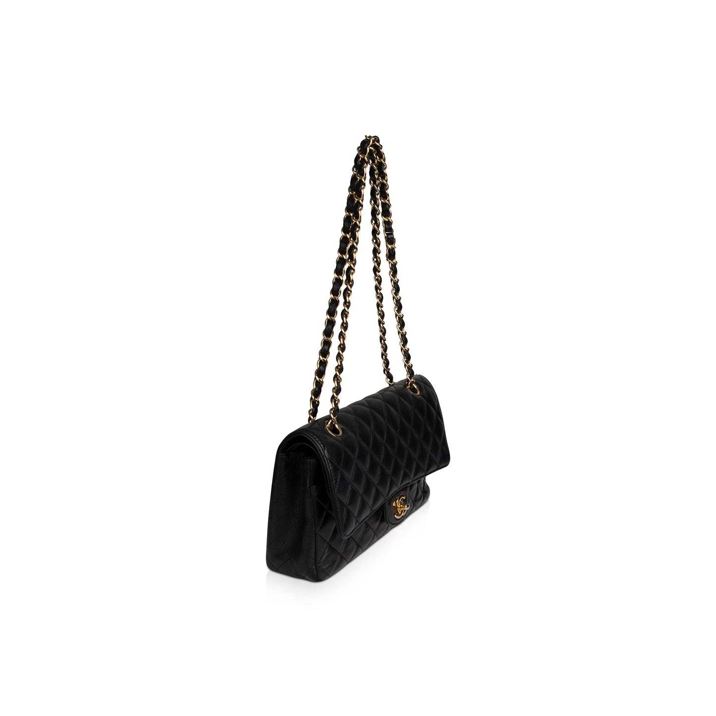 Chanel Caviar Classic Double Flap Black Travel Bag Flap Bag