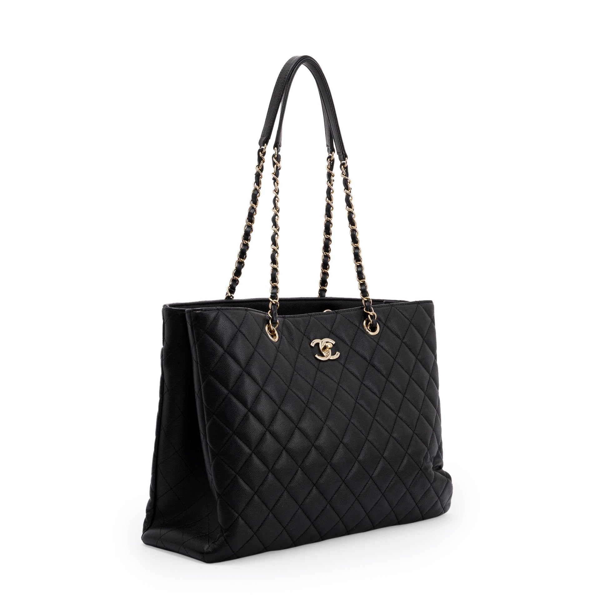 Chanel Caviar Quilted Classic Shopping Black Travel Bag