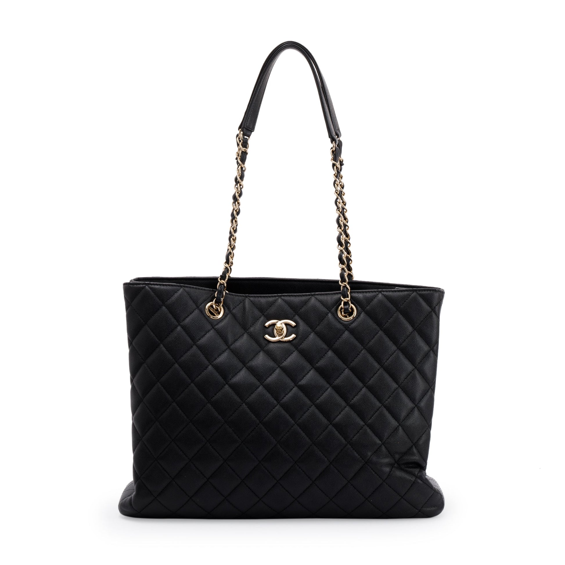 Chanel Caviar Quilted Classic Shopping Black Travel Bag