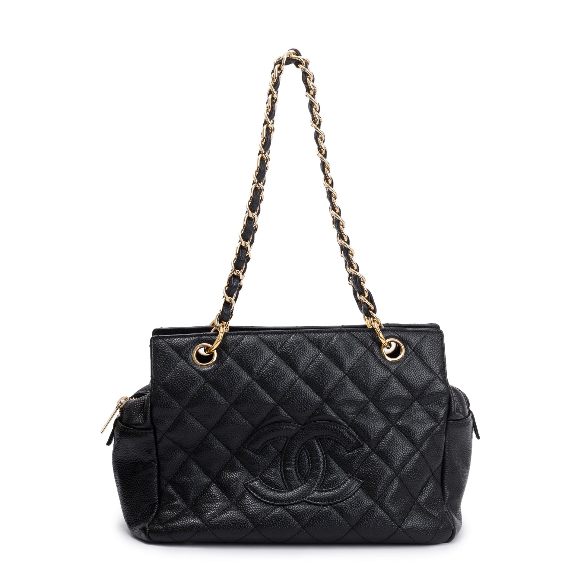 Chanel Caviar Quilted Petit Timeless Leather Black Travel Bag