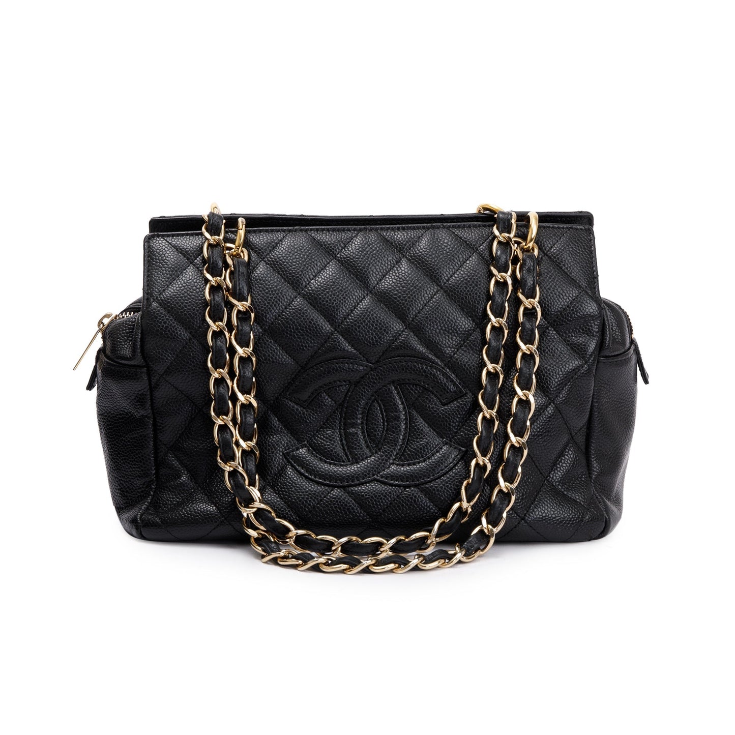 Chanel Caviar Quilted Petit Timeless Leather Black Travel Bag