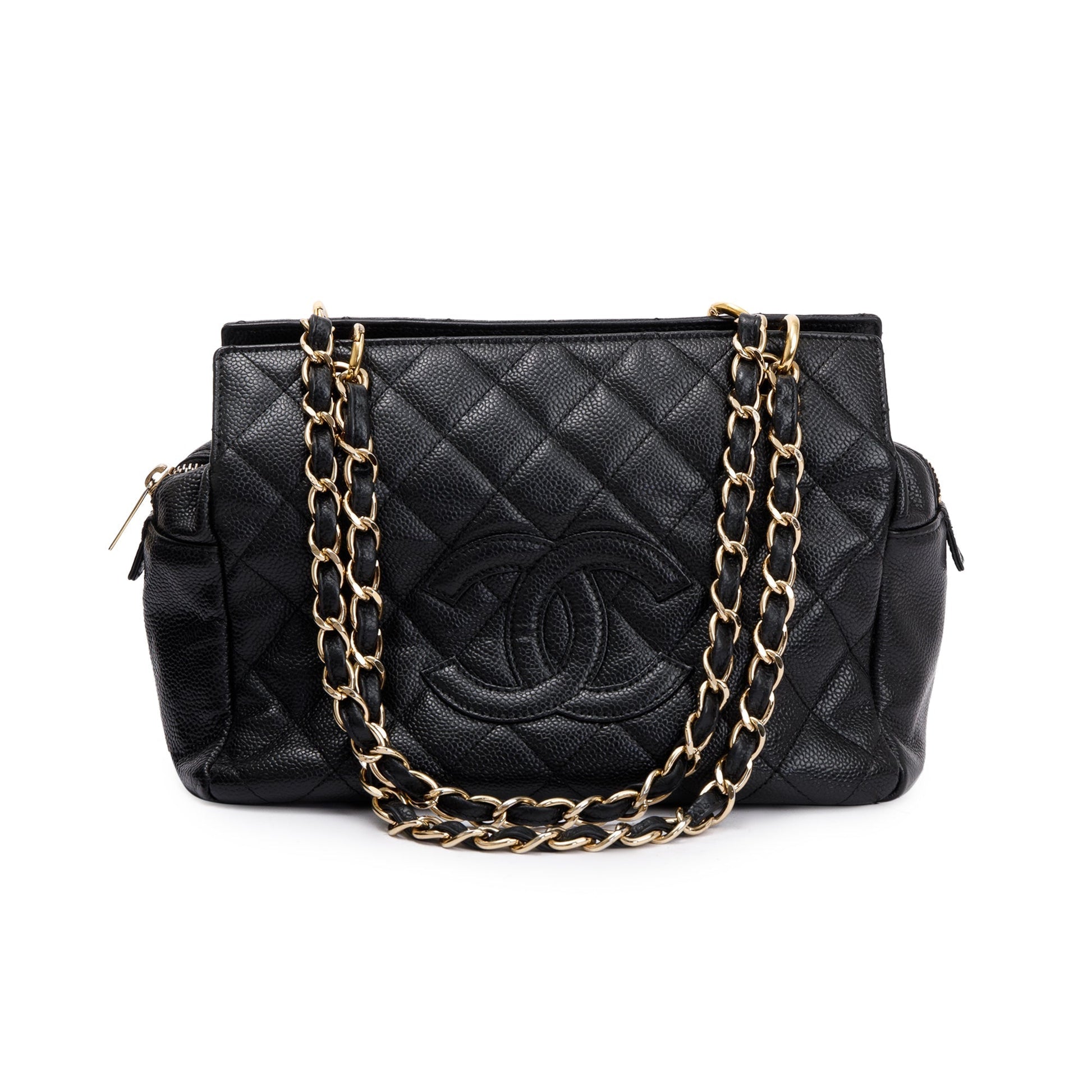Chanel Caviar Quilted Petit Timeless Leather Black Travel Bag