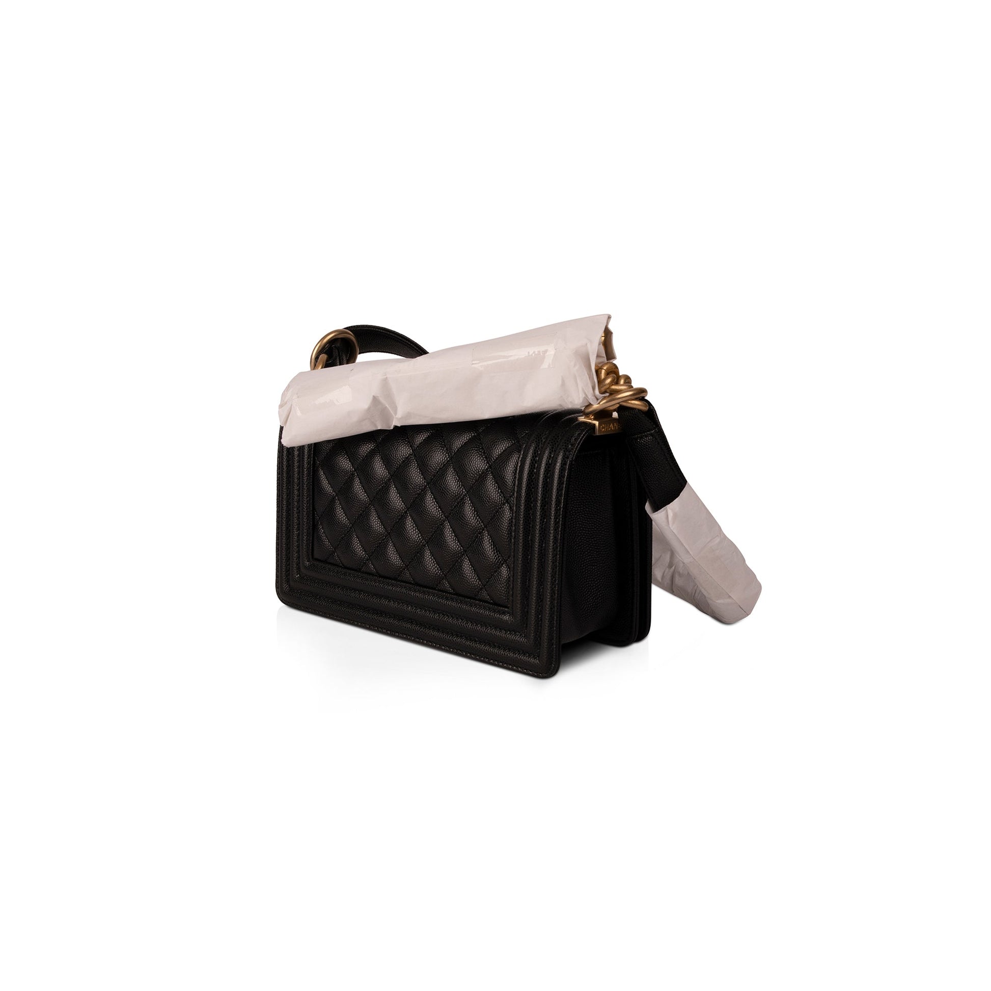 Chanel Caviar Boy Black Travel Bag