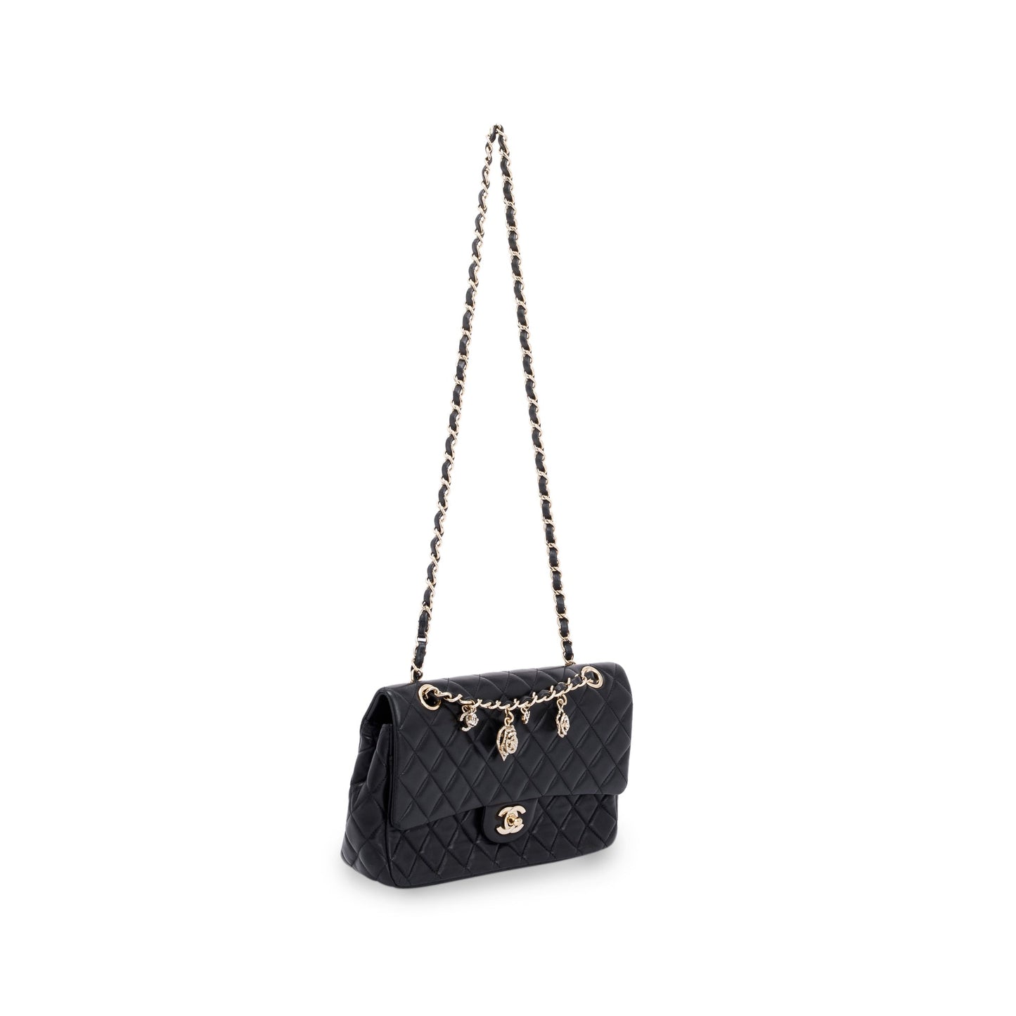 Chanel Classic Valentine Flap Black Travel Bag