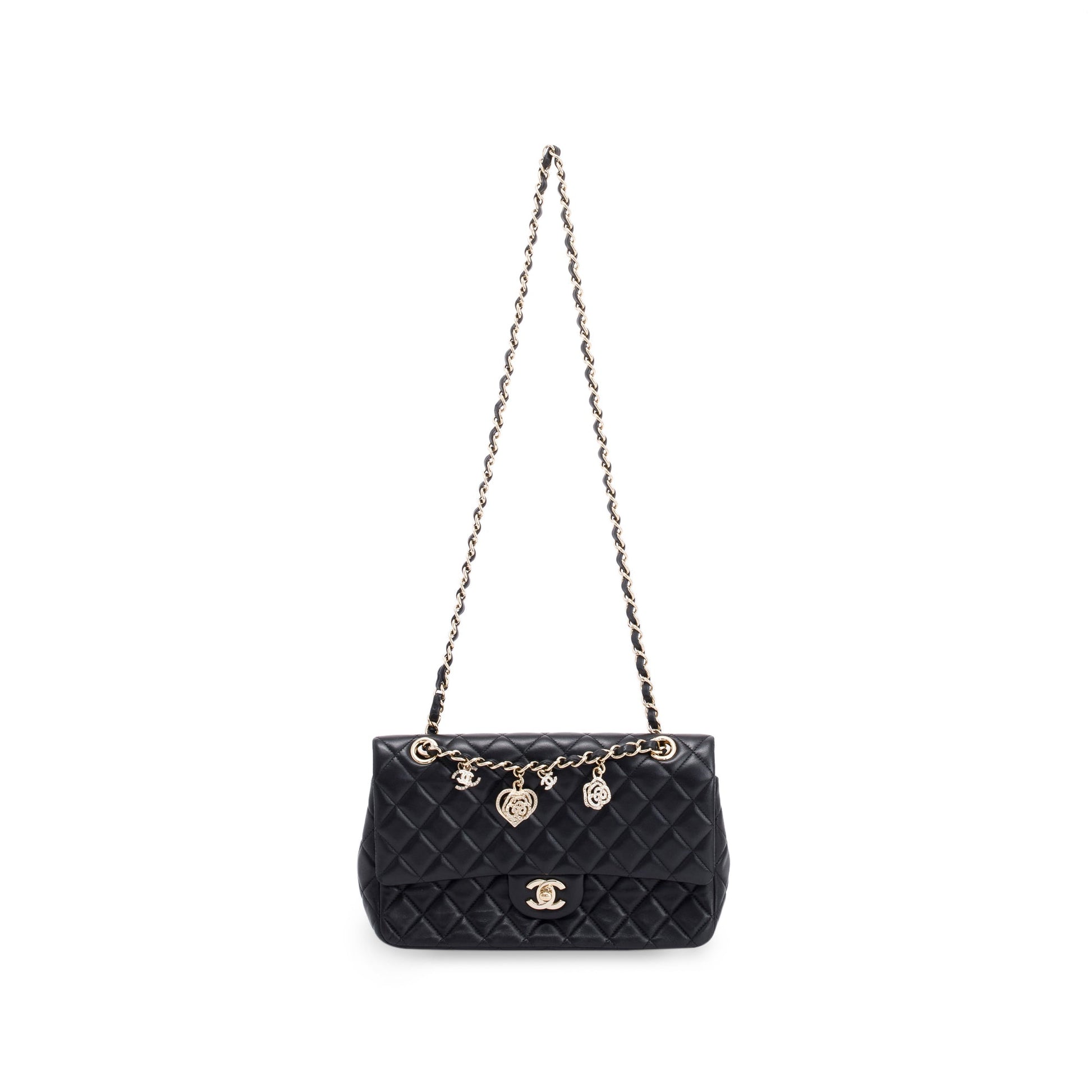 Chanel Classic Valentine Flap Black Travel Bag