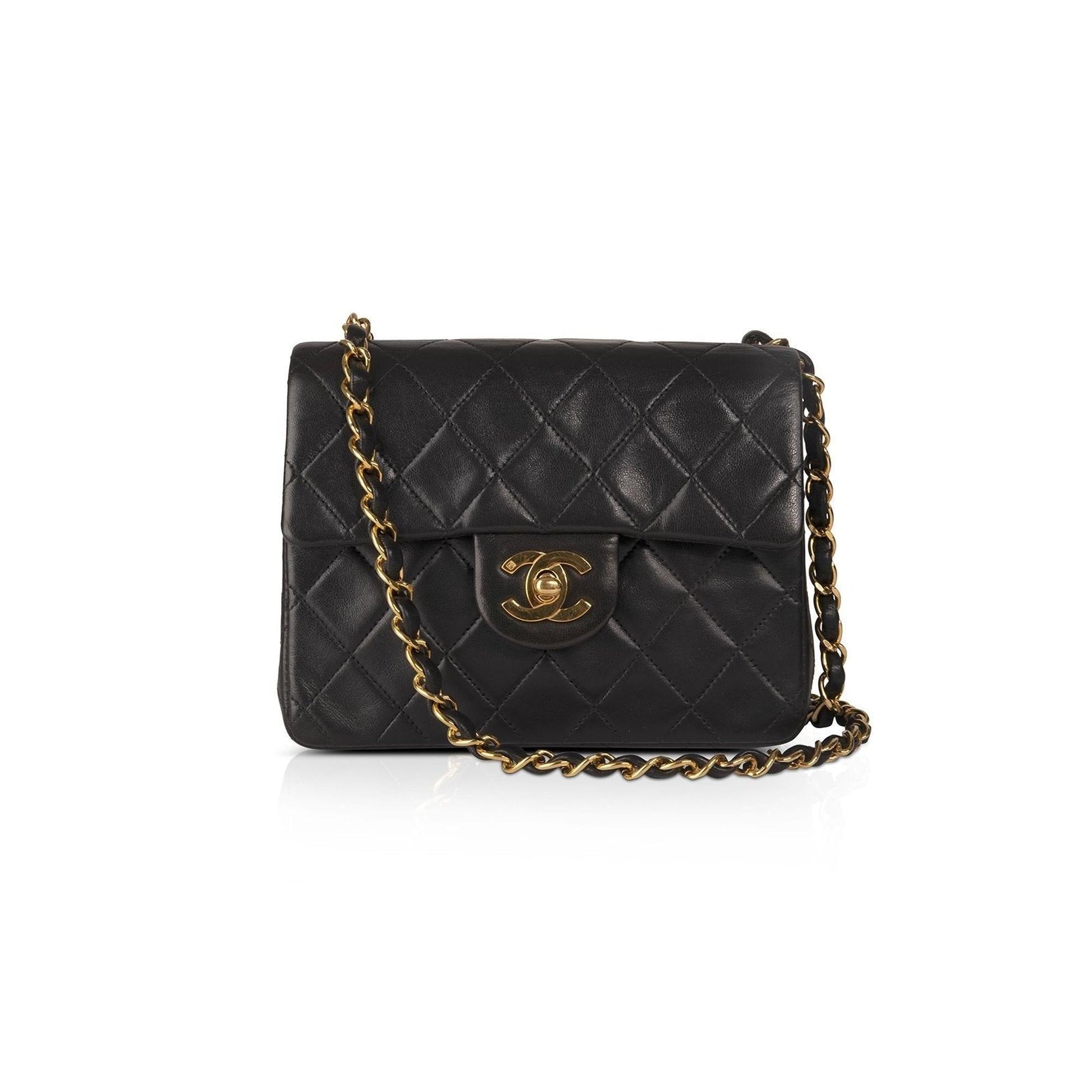 Chanel Classic Square Flap Black Travel Bag