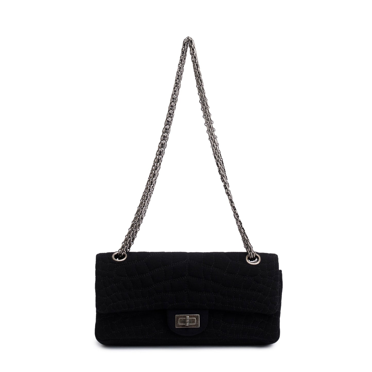 Chanel Jersey Coco's Croc 2.55 Reissue Black Travel Bag