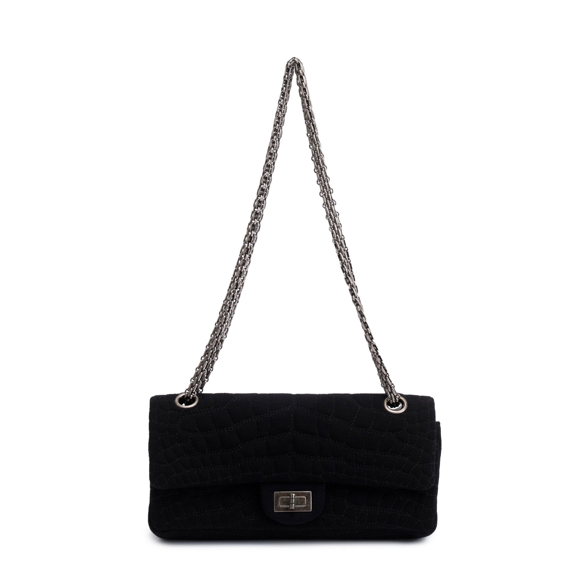 Chanel Jersey Coco's Croc 2.55 Reissue Black Travel Bag