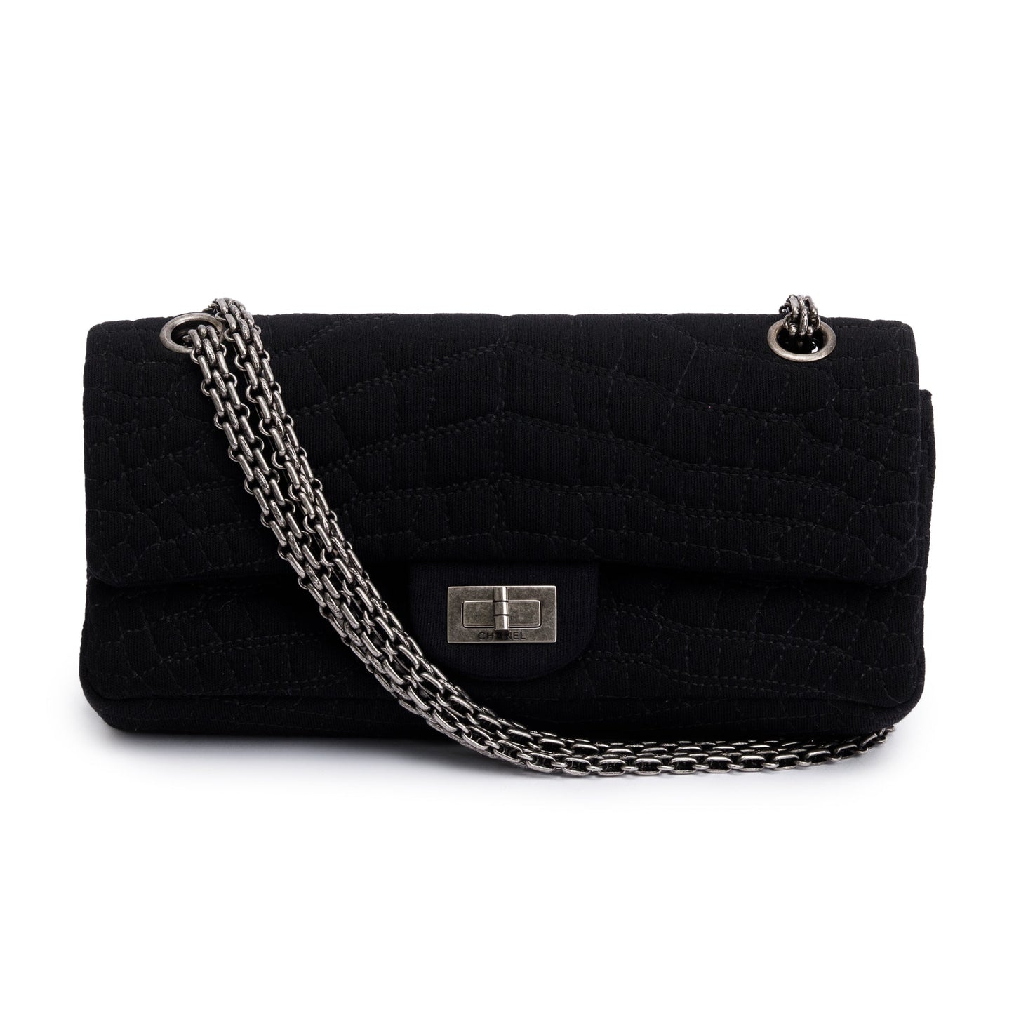 Chanel Jersey Coco's Croc 2.55 Reissue Black Travel Bag