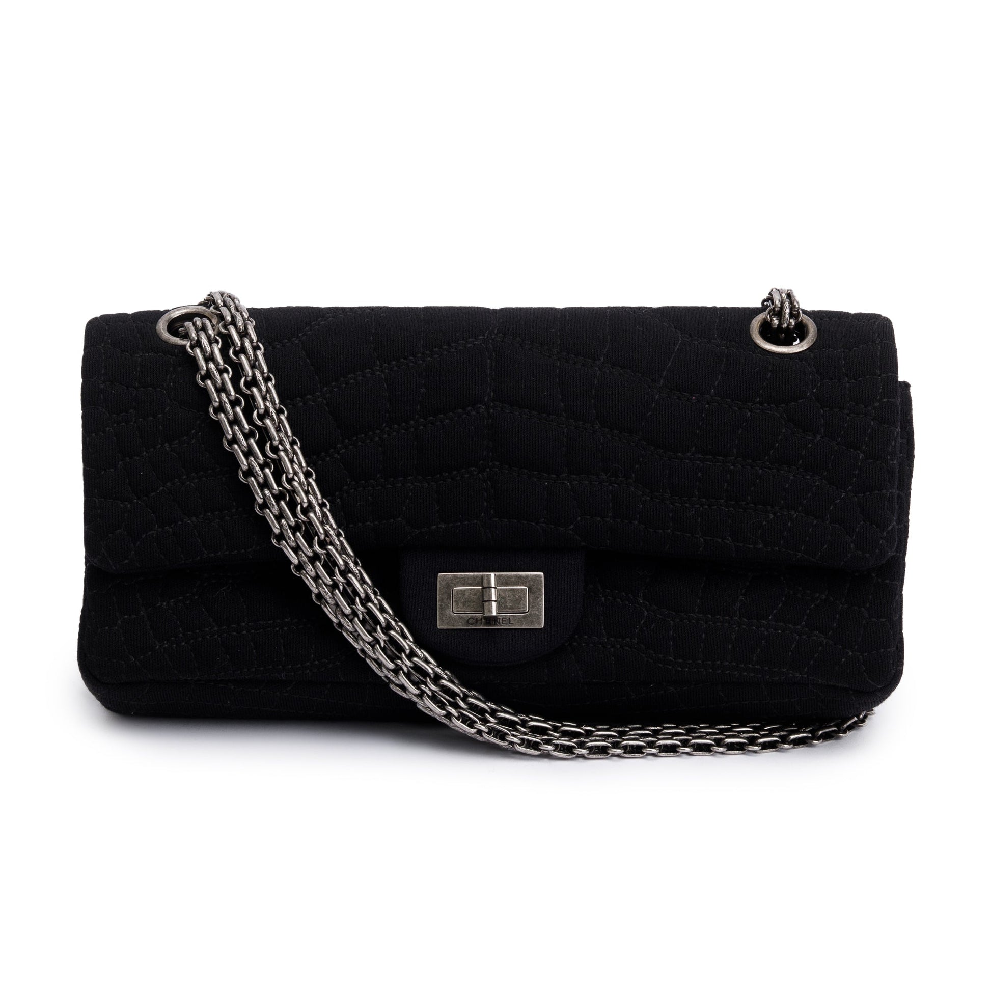 Chanel Jersey Coco's Croc 2.55 Reissue Black Travel Bag