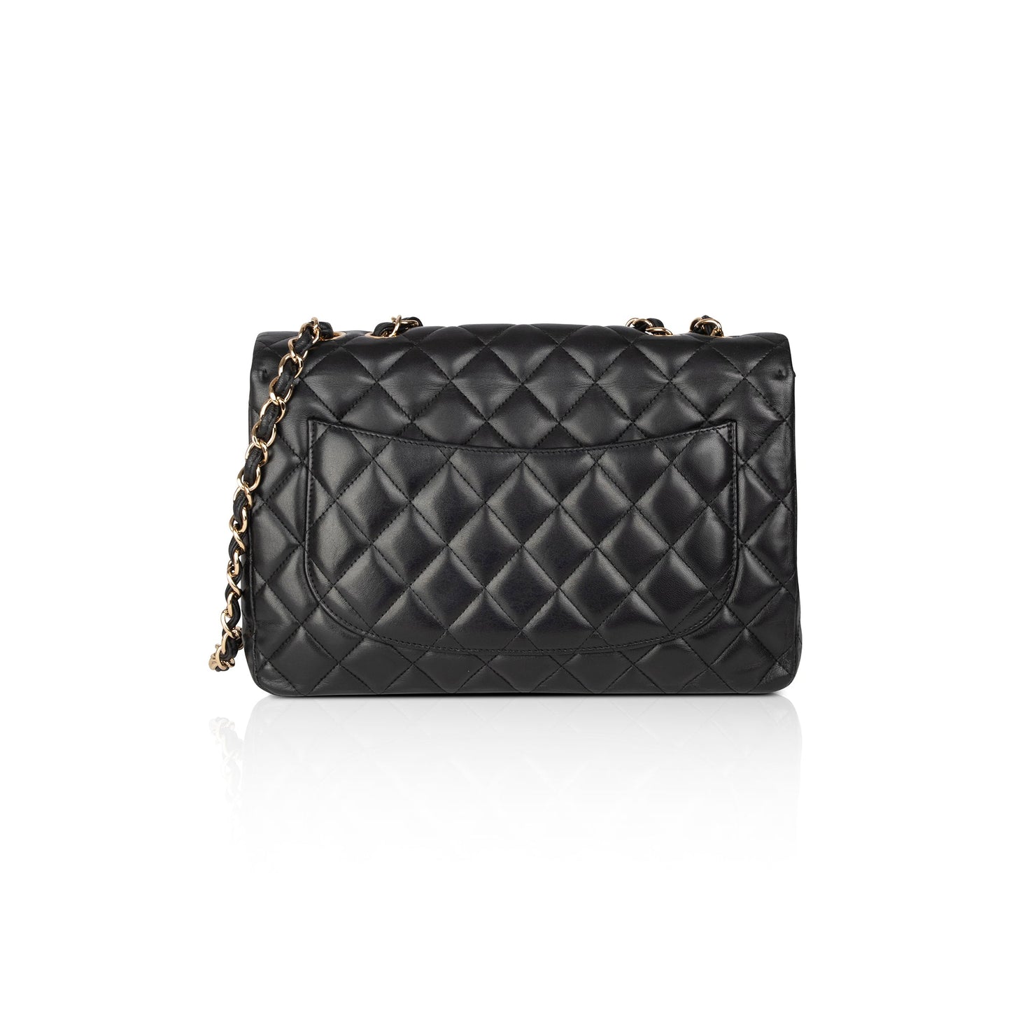 Chanel Classic Jumbo Single Flap Lambskin Black Travel Bag