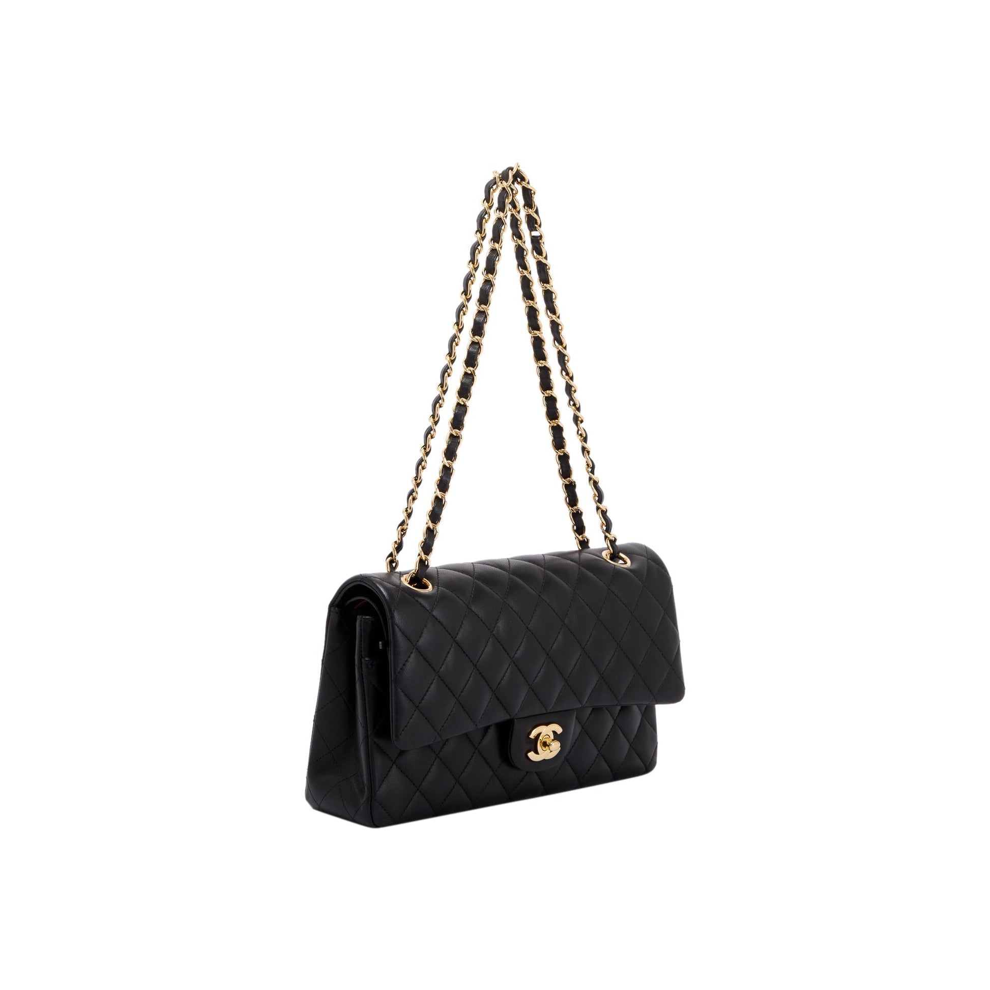 Chanel Classic Double Flap Lambskin Black Travel Bag 5