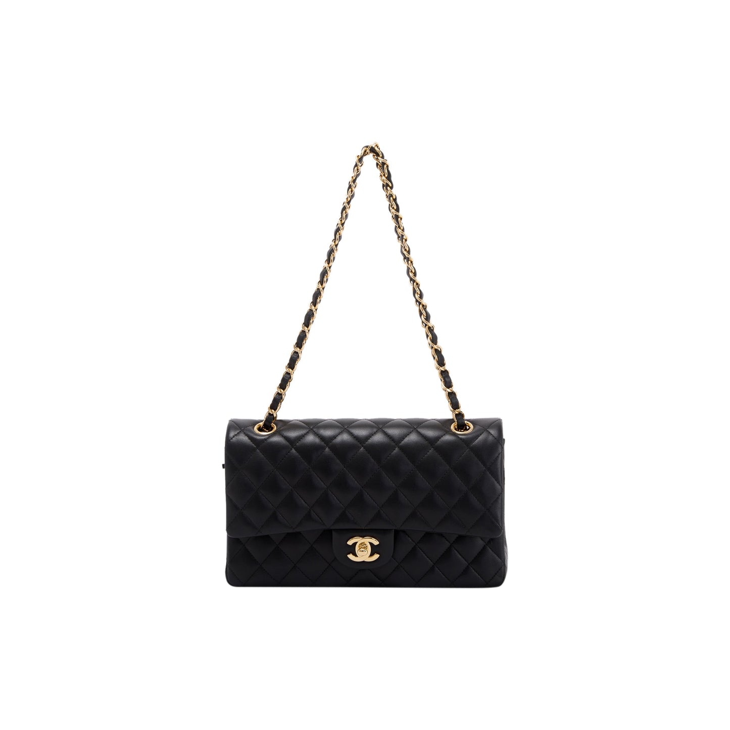 Chanel Classic Double Flap Lambskin Black Travel Bag 5