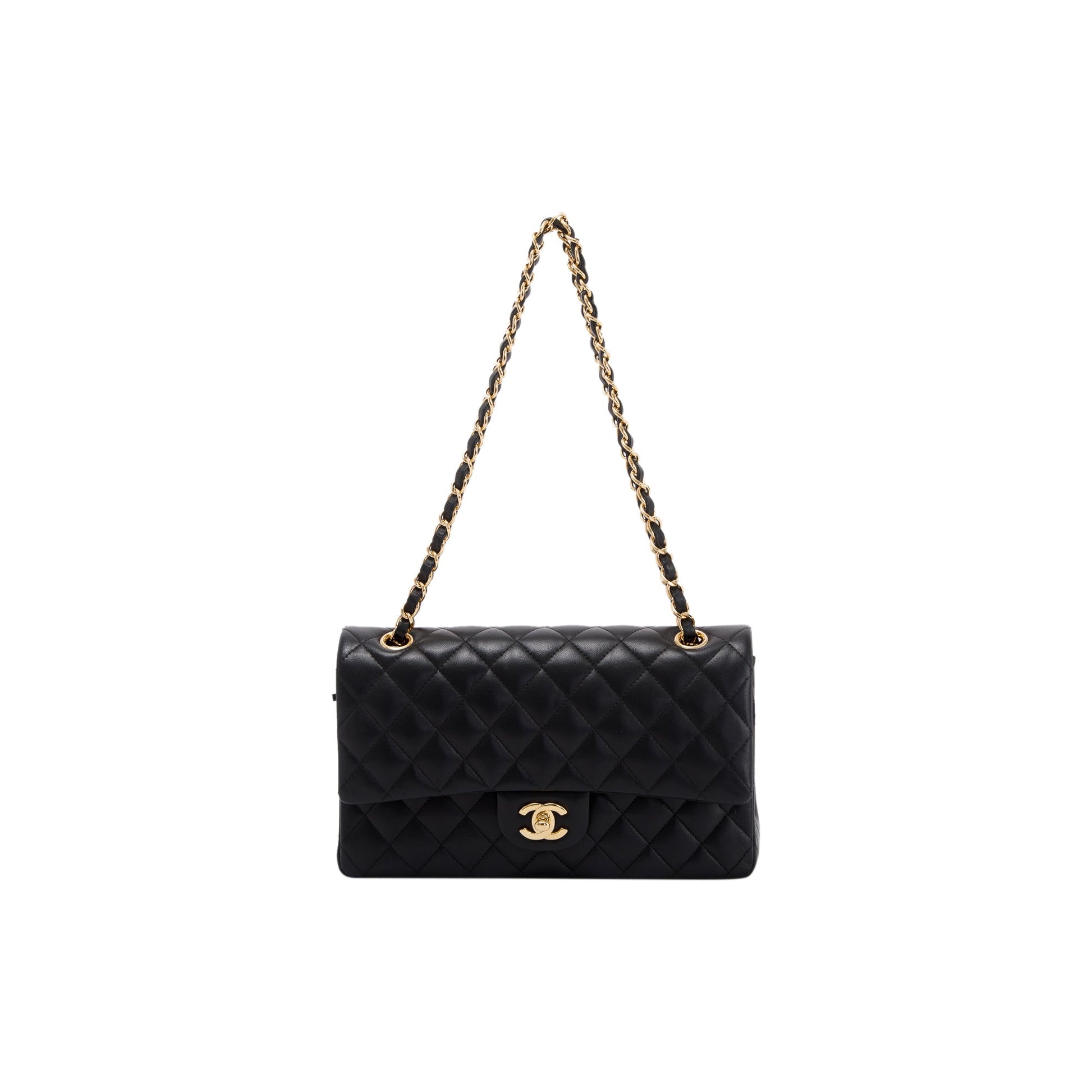 Chanel Classic Double Flap Lambskin Black Travel Bag 5