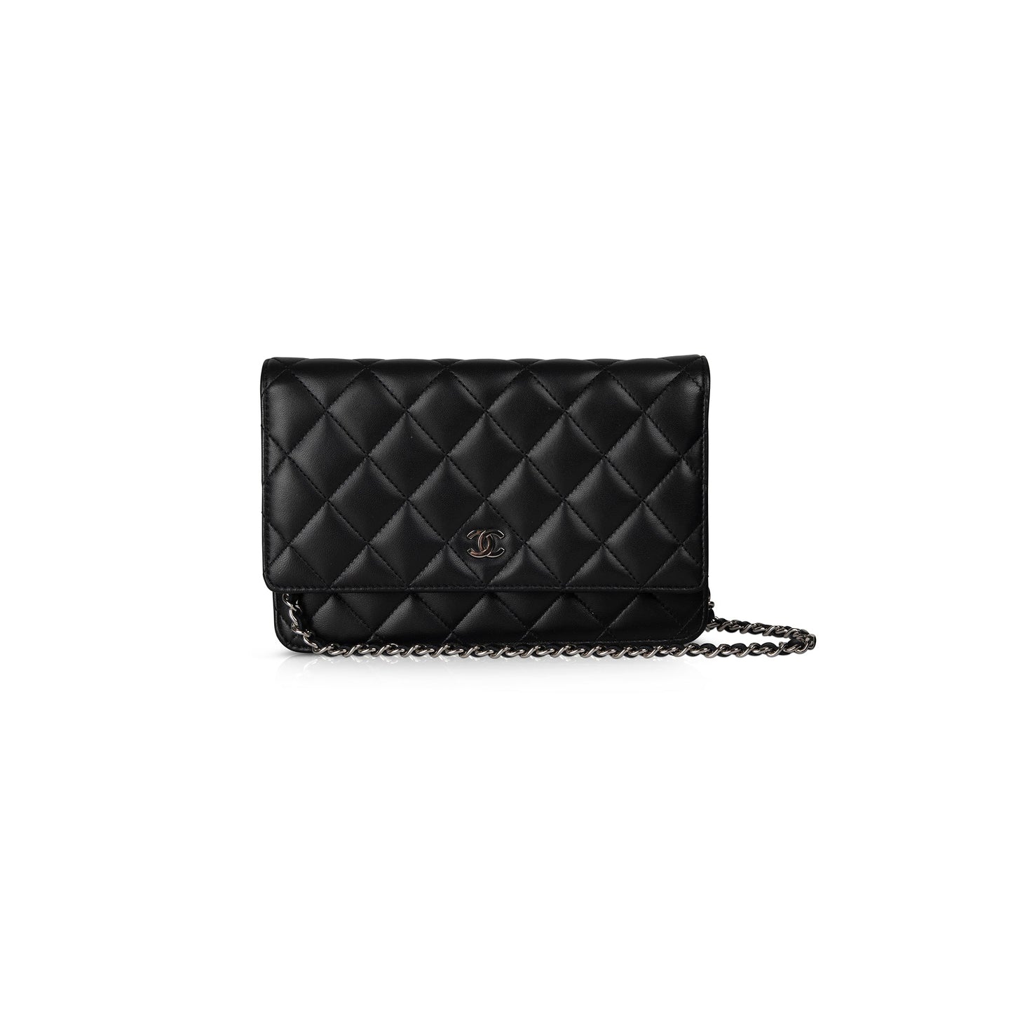 Chanel Classic on Lambskin Black Wallet Case Box Certificate