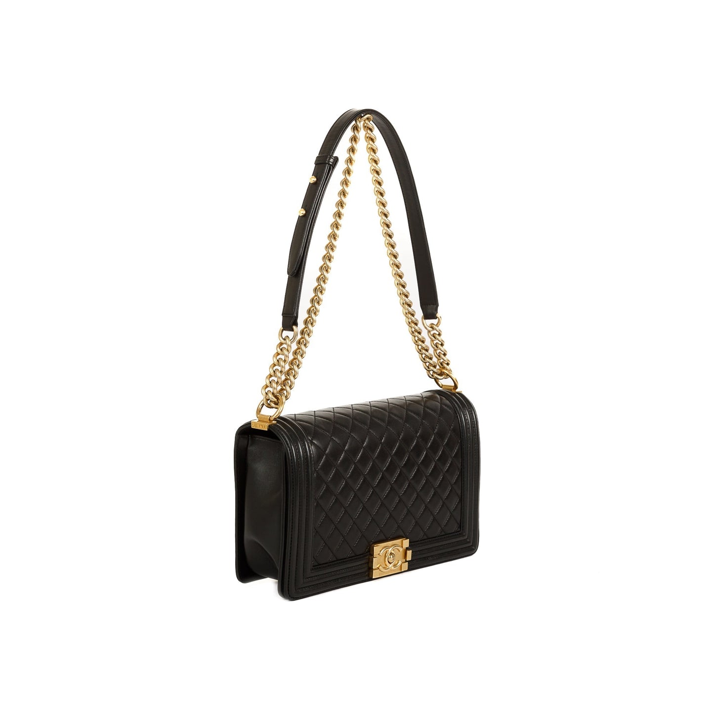 Chanel Boy Lambskin Black Travel Bag