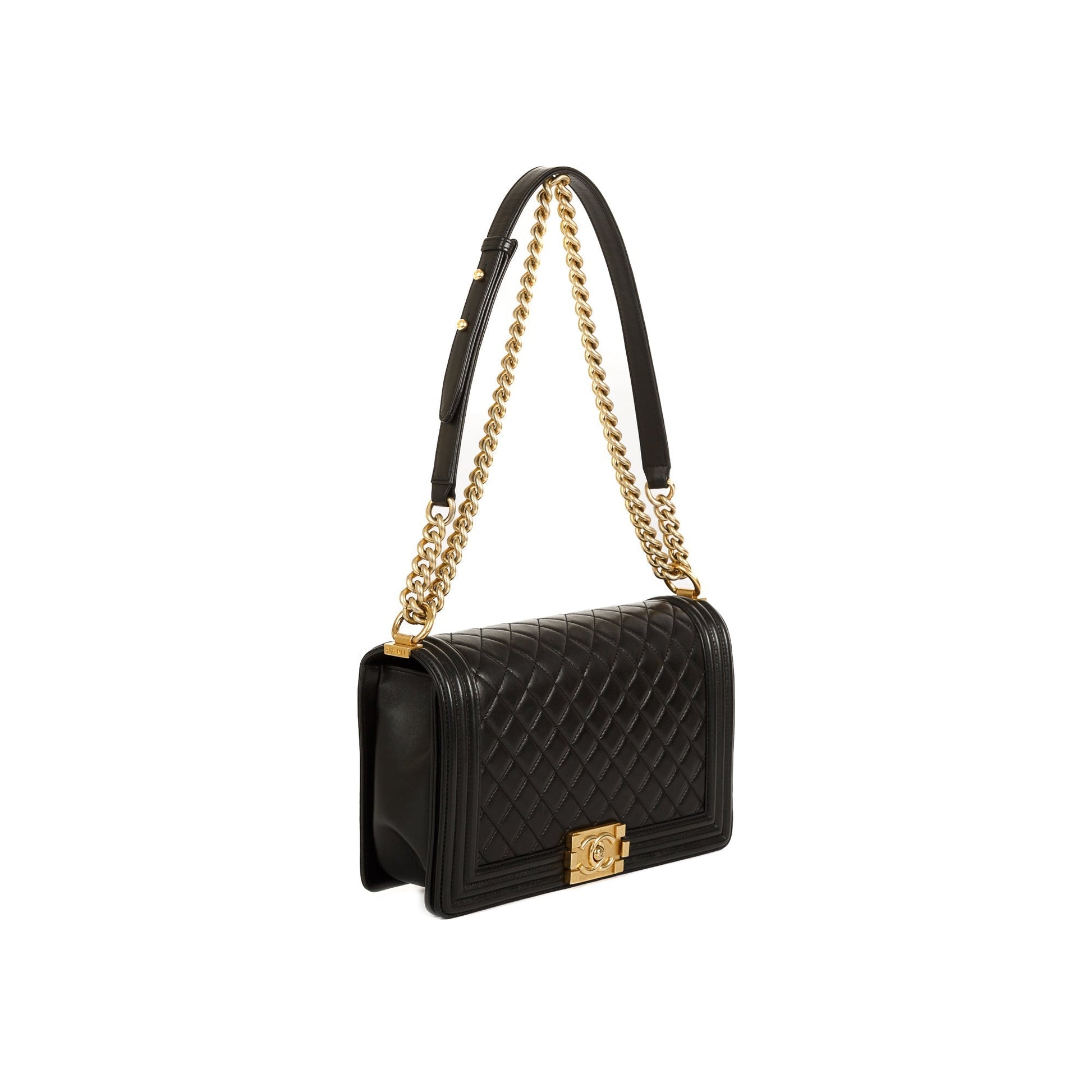 Chanel Boy Lambskin Black Travel Bag