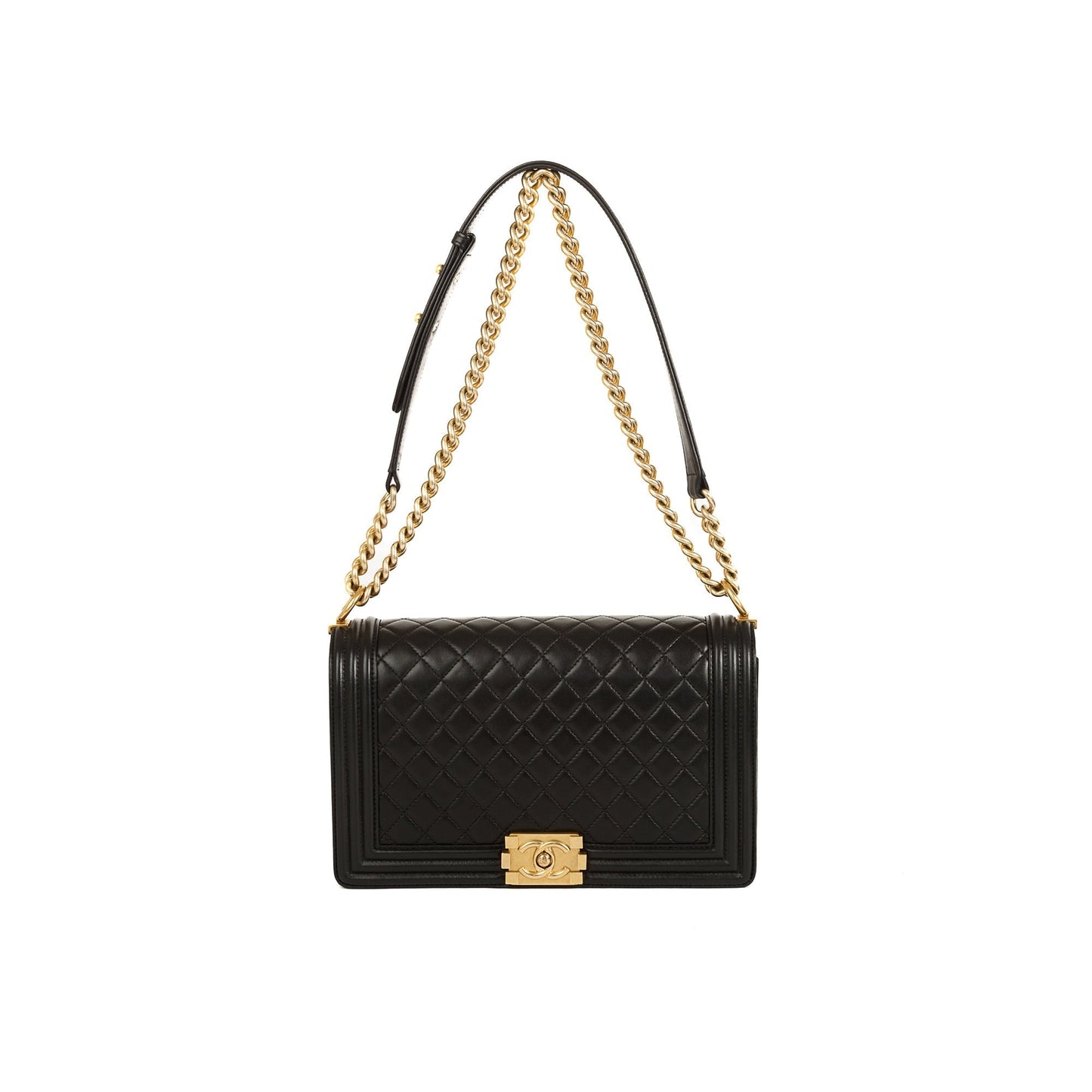 Chanel Boy Lambskin Black Travel Bag