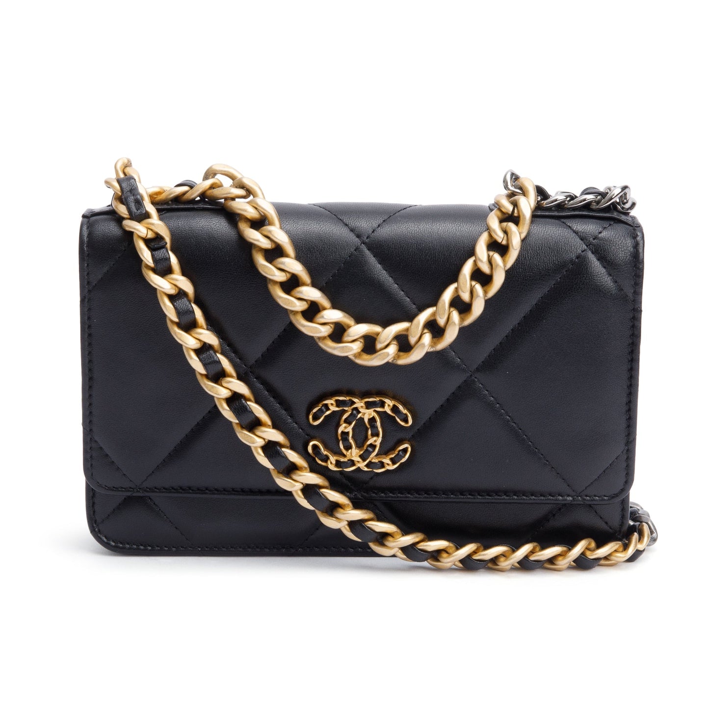 Chanel 19 On Leather Lambskin Black Wallet Case