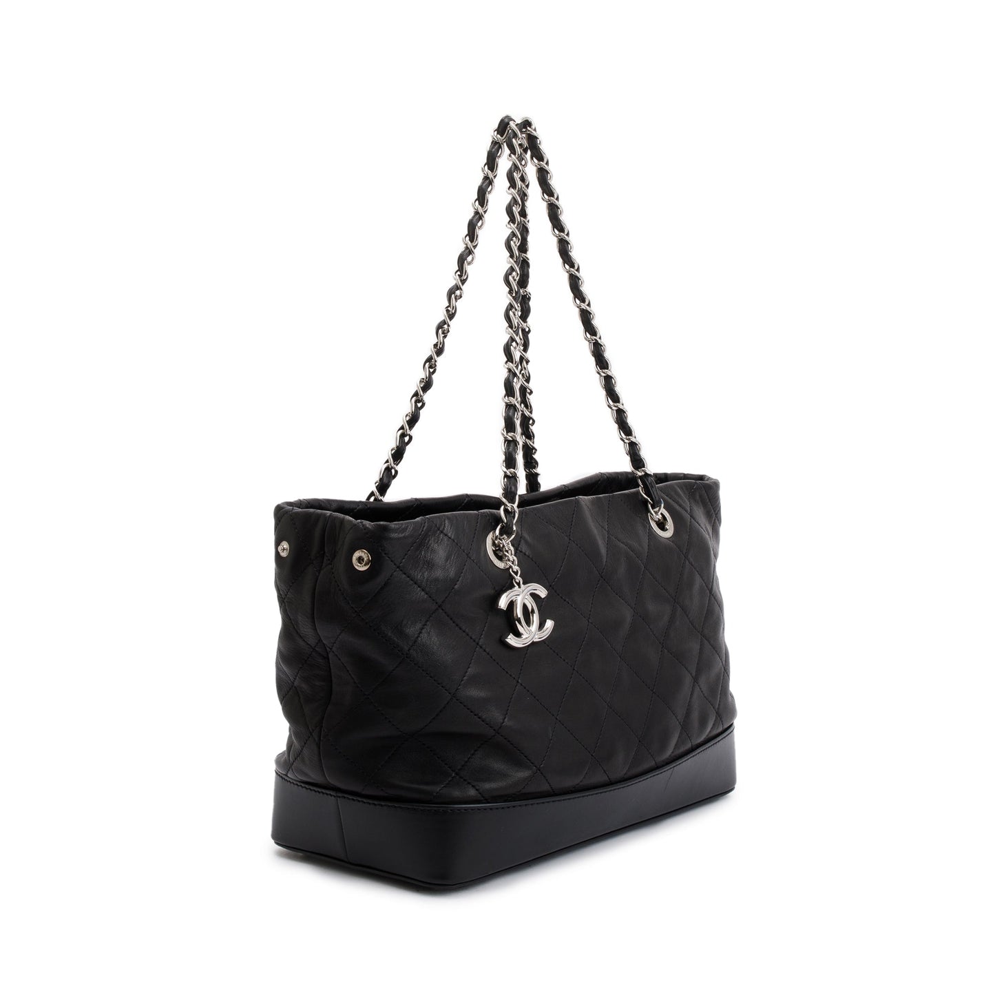 Chanel CC Soft Charm Leather Lambskin Black Key Chain